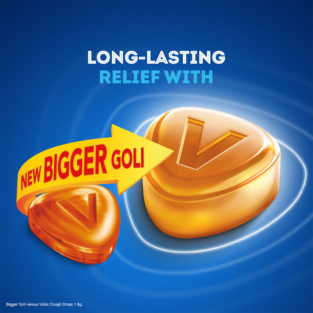 Vicks Cough Drops Double Power (Ginger). Bigger Drop With 2X Ayurvedic Mix, 25 Lozenges