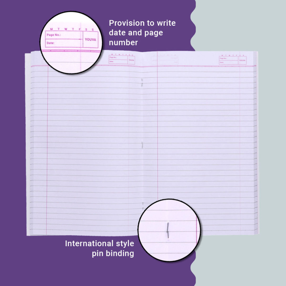Navneet Youva Soft cover Single Line 172 Pages Long Notebook for Students 17cm x 27cm