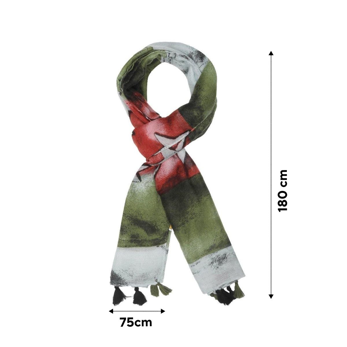 Fabseasons Women's Cotton Scarf | Green - One Size