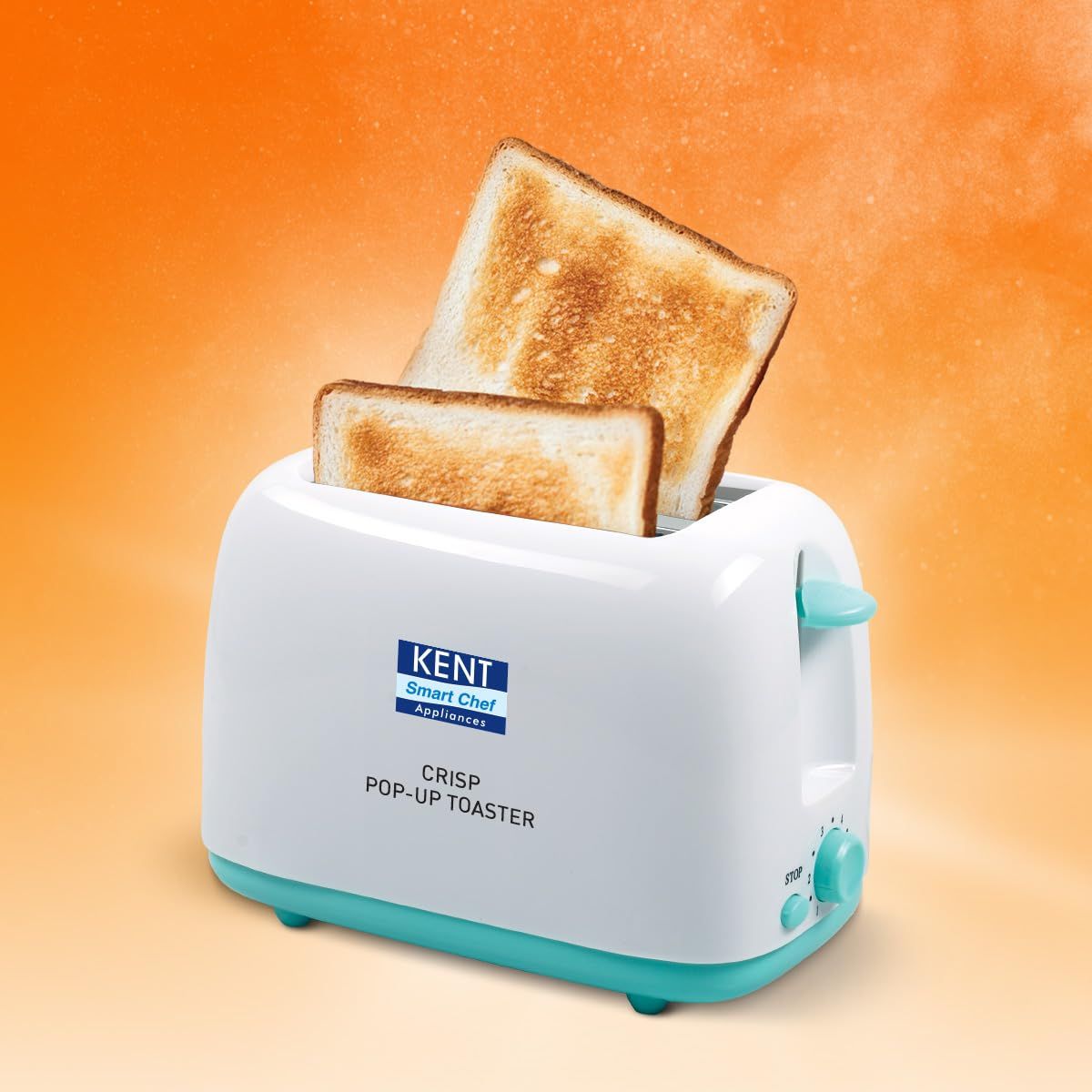 Kent 16105 Crisp Pop Up Toaster 750 Watts | 2 Slice Automatic Pop Up Electric Toaster --White