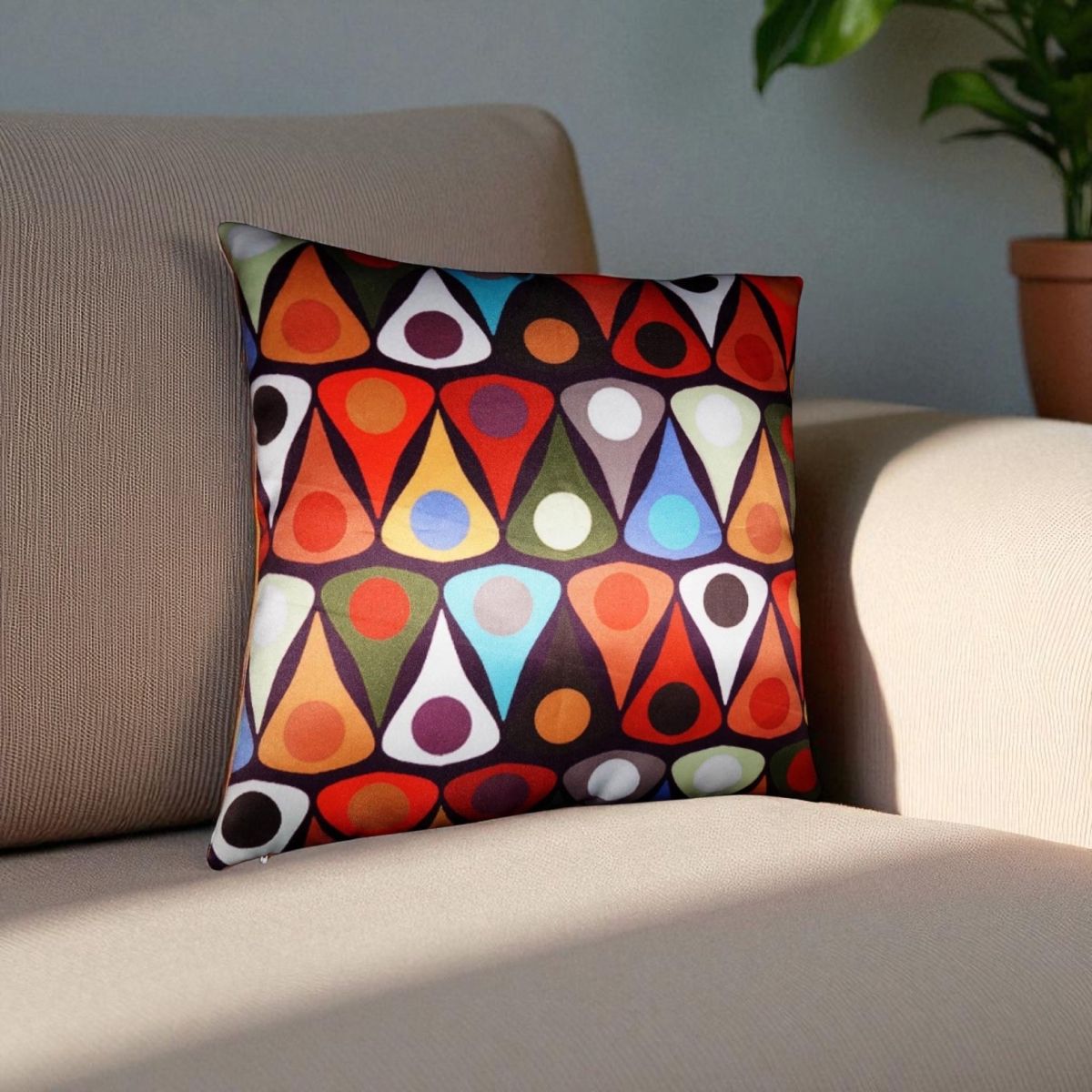 Lushomes Abstract Printed Cushion Covers for Sofa - 16 x 16 inch
