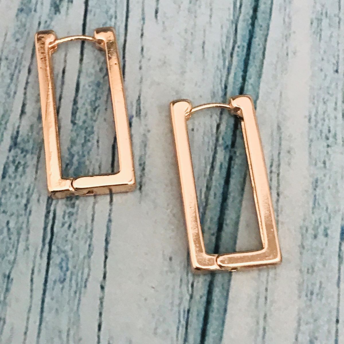 Rectangular Rose Gold Earrings