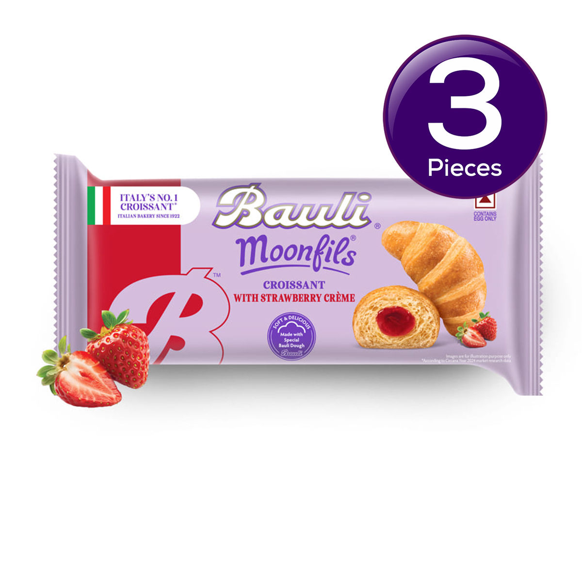 Bauli Moonfils Croissants Strawberry (Egg) 50 g Combo