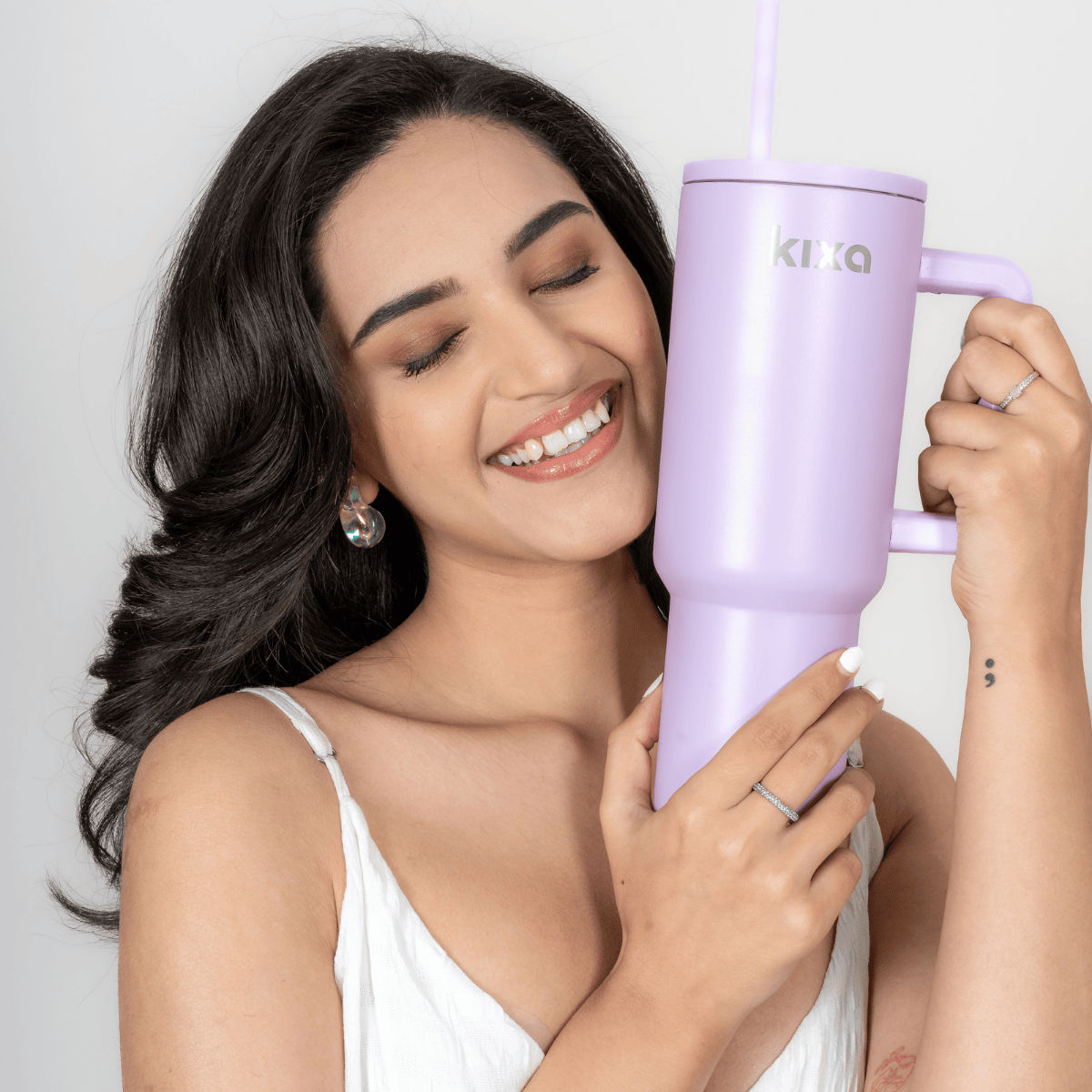 Kixa 1.2 L Insulated and Leakproof Oasis Tumbler With Lid And Straw | Lilac Mist