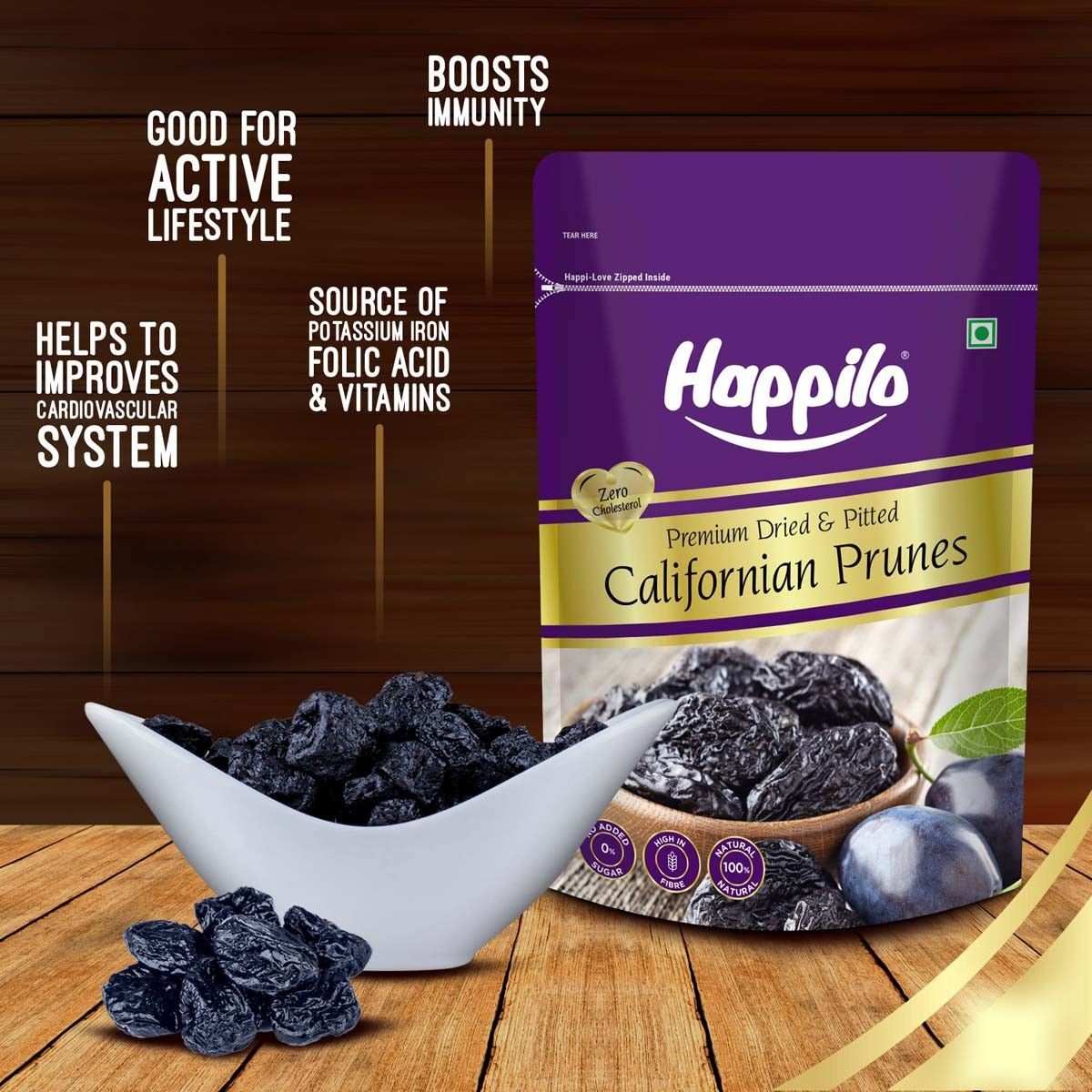 Happilo Premium Californian Pitted Prunes