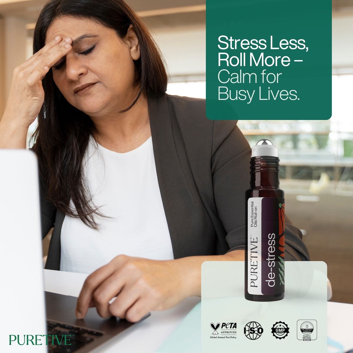 Puretive De-stress Roll On for stress and anxiety