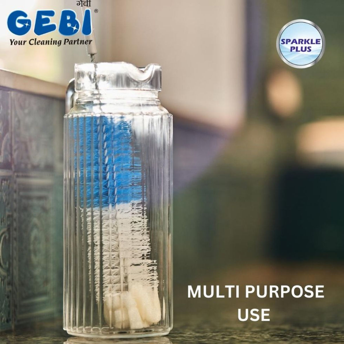 Gebi Sparkle Plus Bottle Brush With Sponge