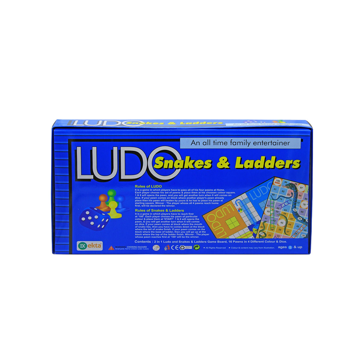 Ekta Ludo, Snakes & Ladders Board Game, Family Game, Party & Fun Game