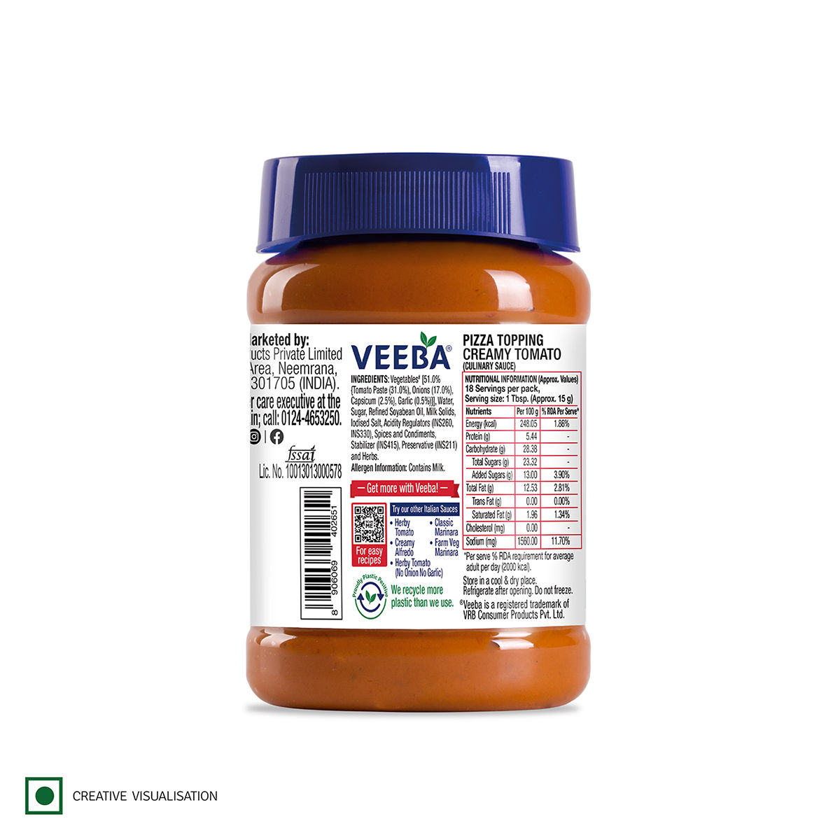 Veeba Pizza Topping Creamy Tomato  (280g) Combo | Pack of 2