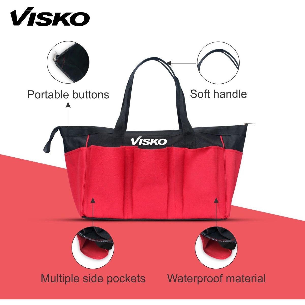 Visko Vlb 007 Tools Bag With 12 Pockets | Multipurpose Resin Tool Bag