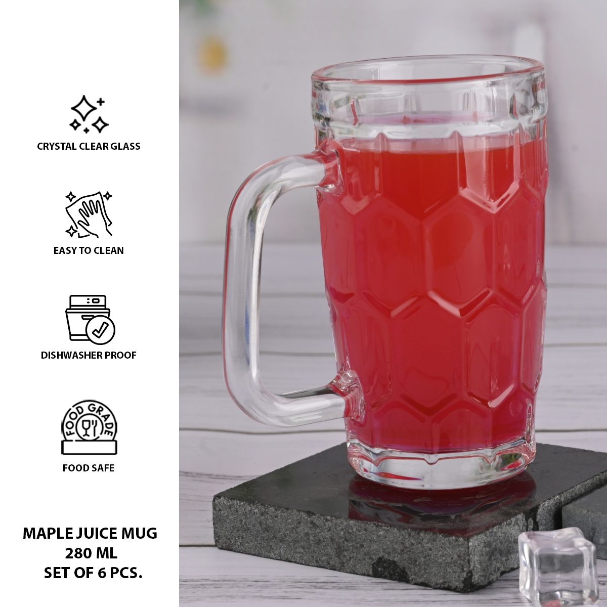 Sanjeev Kapoor Skb10 Maple Juice Mug 280 Ml - Set of 6 Pcs
