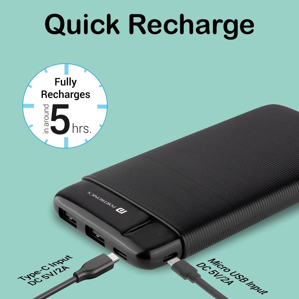 Portronics Power Pro 10000 Mah Power Bank With Dual Output