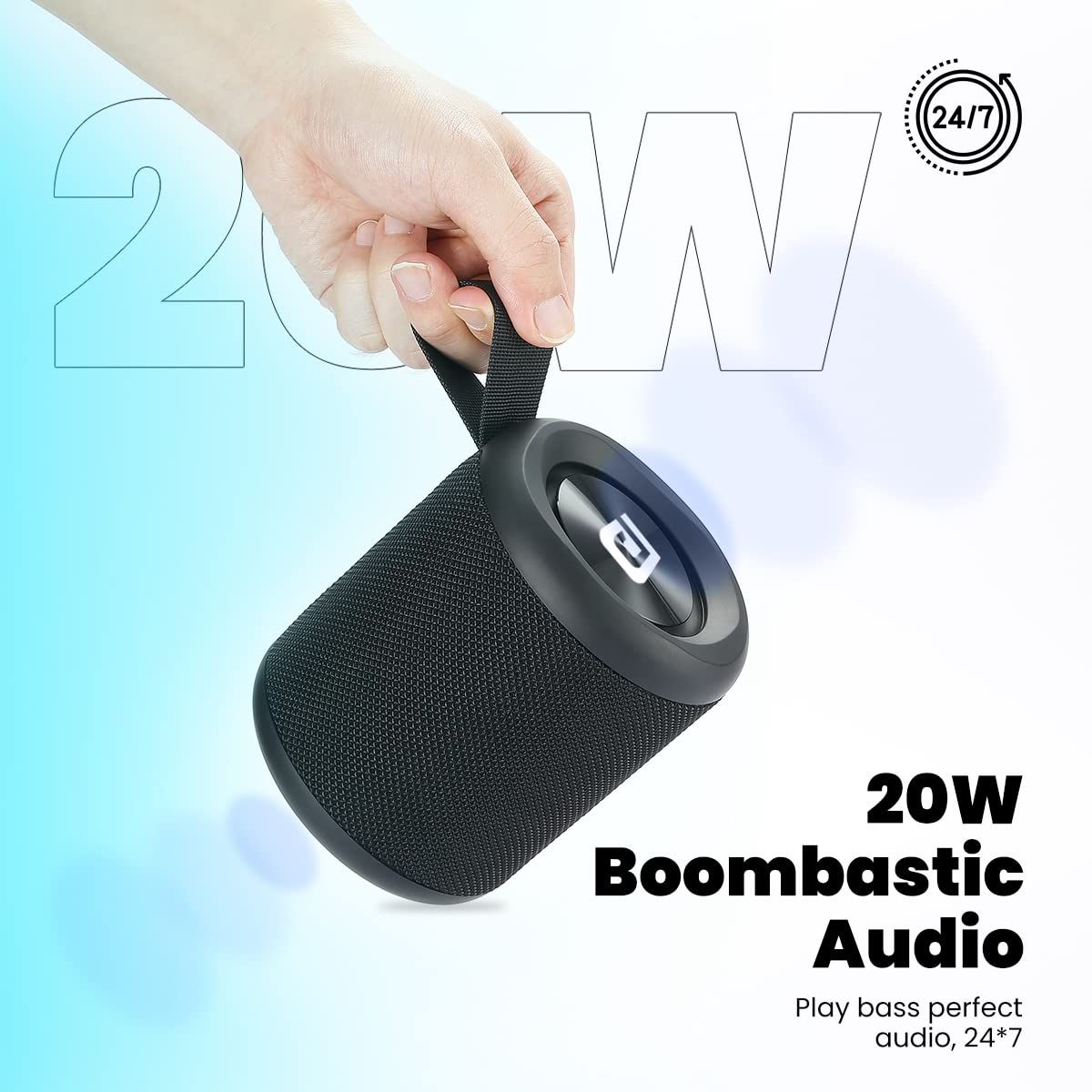 Portronics SoundDrum P 20W Bluetooth Speaker - Multi-Connectivity | 6-7 Hours Play Time