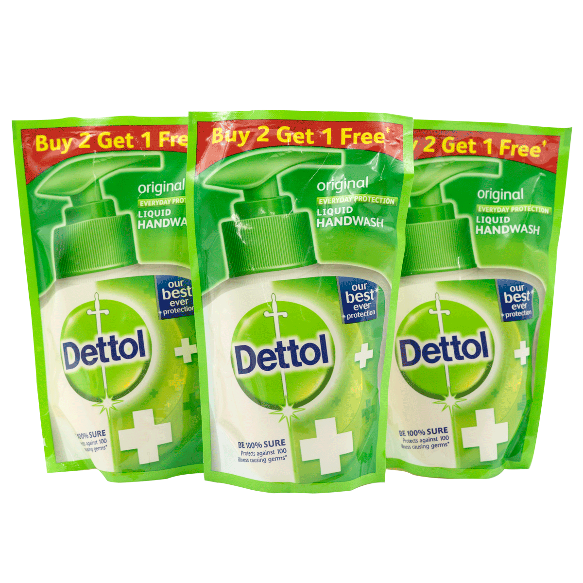 Dettol Liquid Handwash Refill Pouch Original 2+1