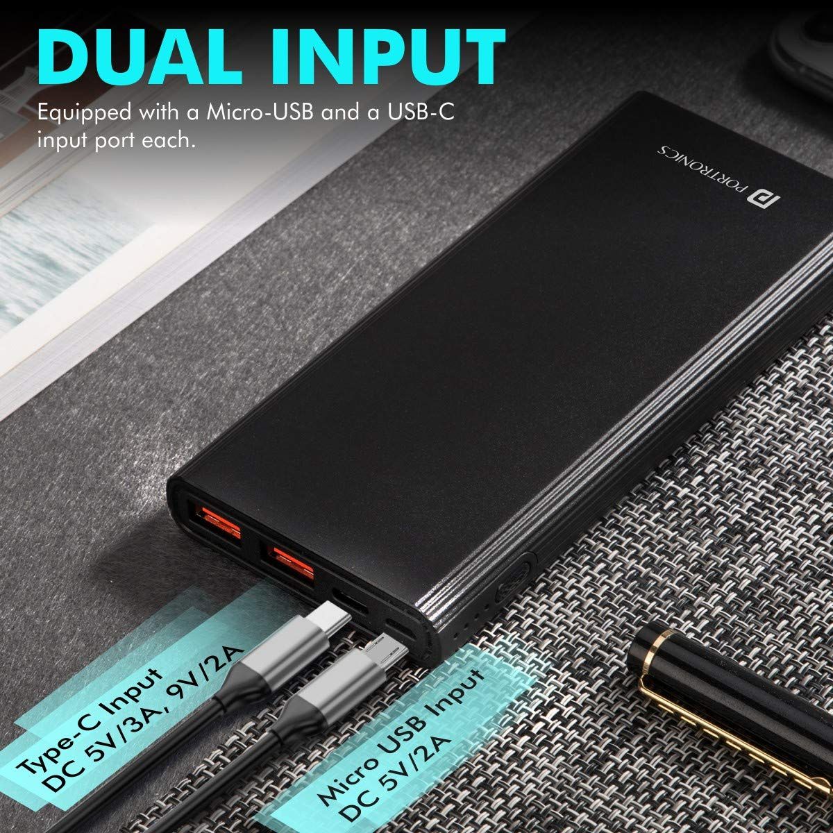 Portronics Power M 10000 mAh Power Bank - 18 W | Fast Charging
