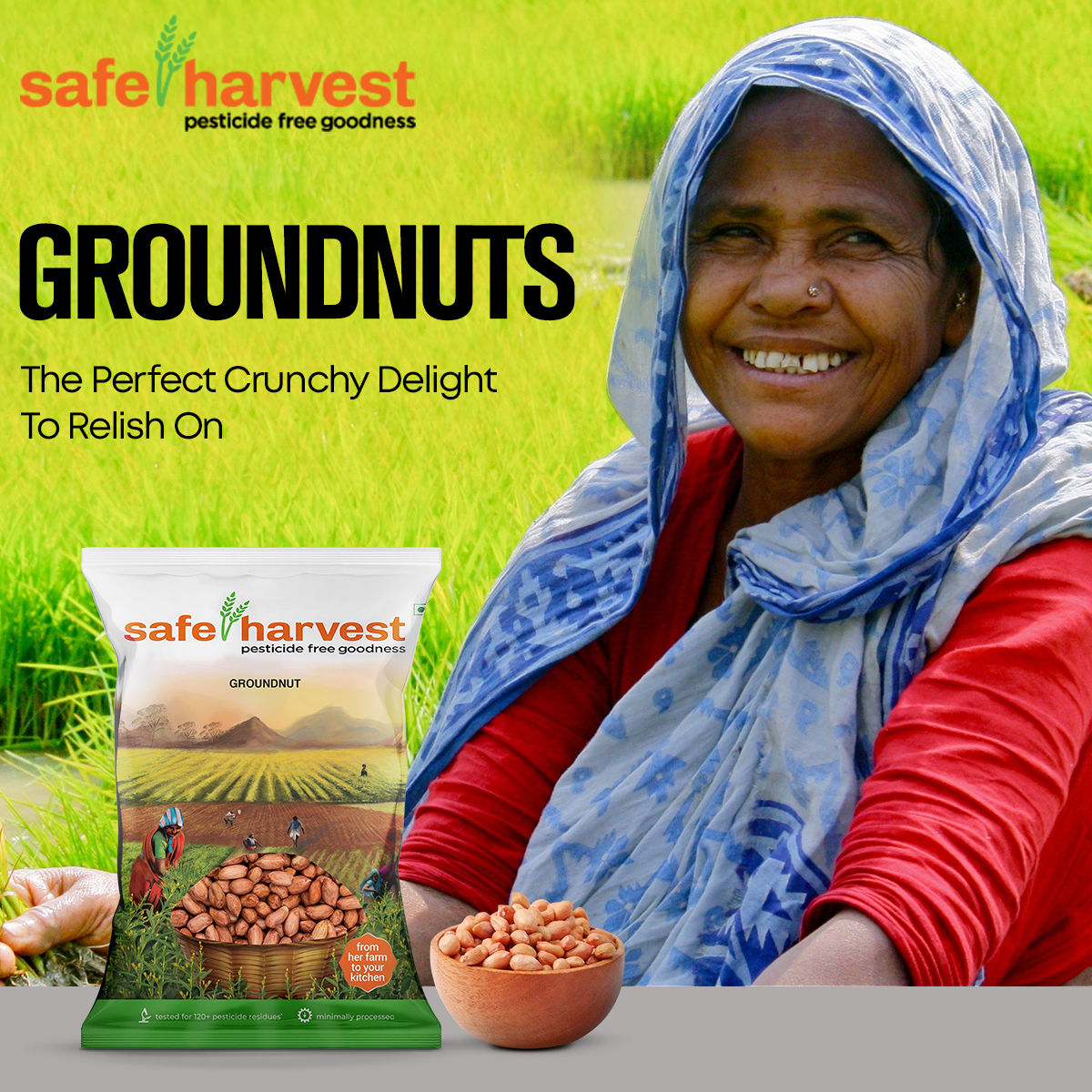Safe Harvest Pesticide-Free Groundnut | Natural and Delicious 500 g Combo
