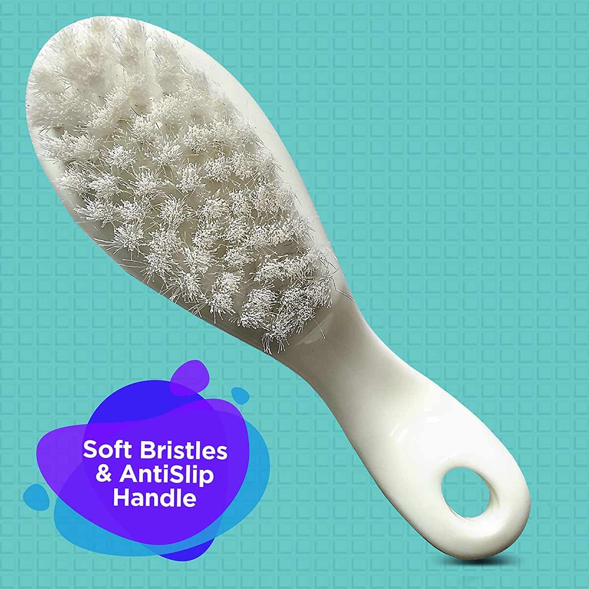 LuvLap Elegant Baby Comb & Brush Set Grooming Kit For Kids | White | 0 - 3 years