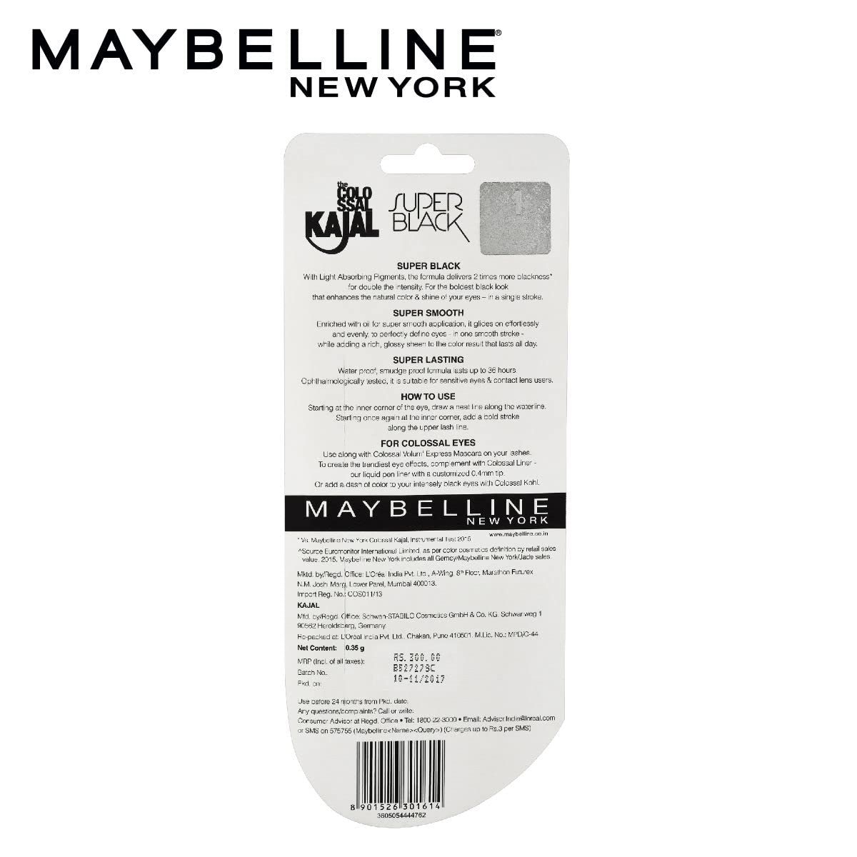 Maybelline New York Colossal Kajal Super Black