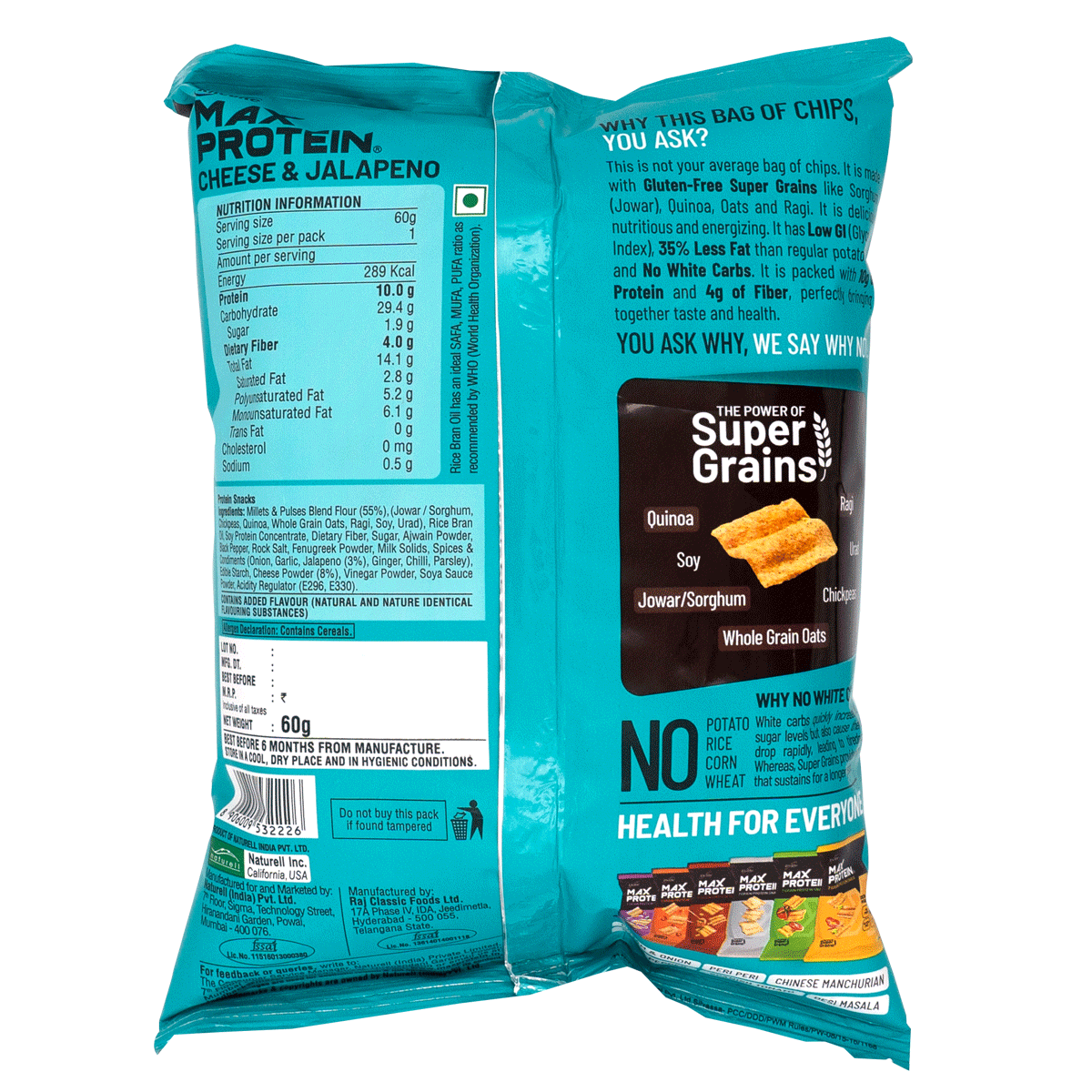 RiteBite Max Protein Chips Cheese & Jalapeno Protein Chips 60 g Combo