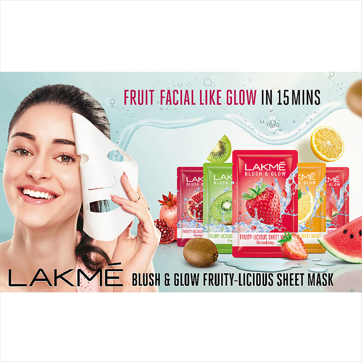 Lakme Blush & Glow Strawberry Sheet Mask 25 ml Combo