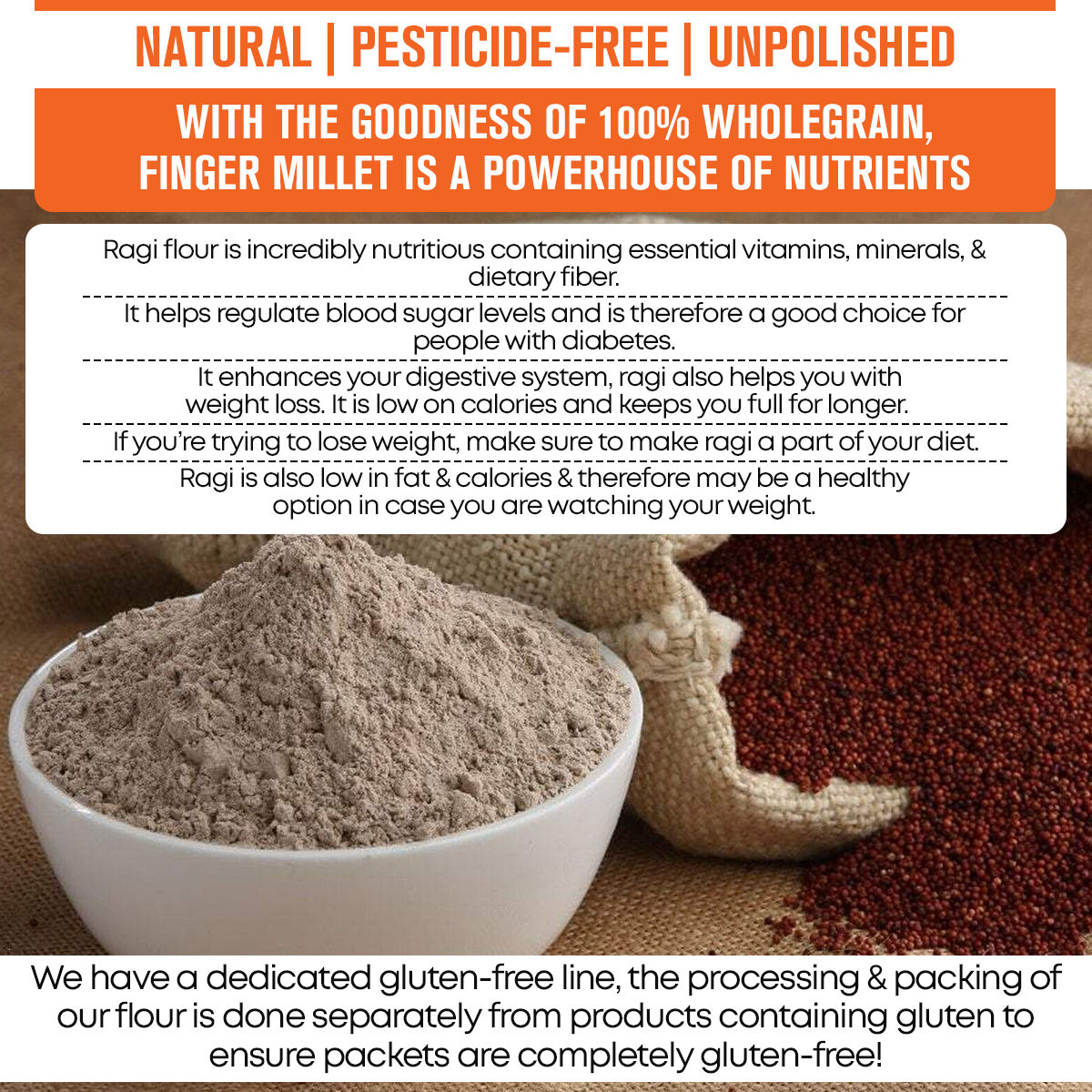 Safe Harvest Pesticide-Free Ragi Flour