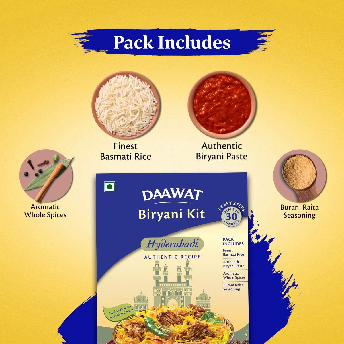 Dawaat Biryani Kit Hyderabadi Ready to cook 334 g Combo