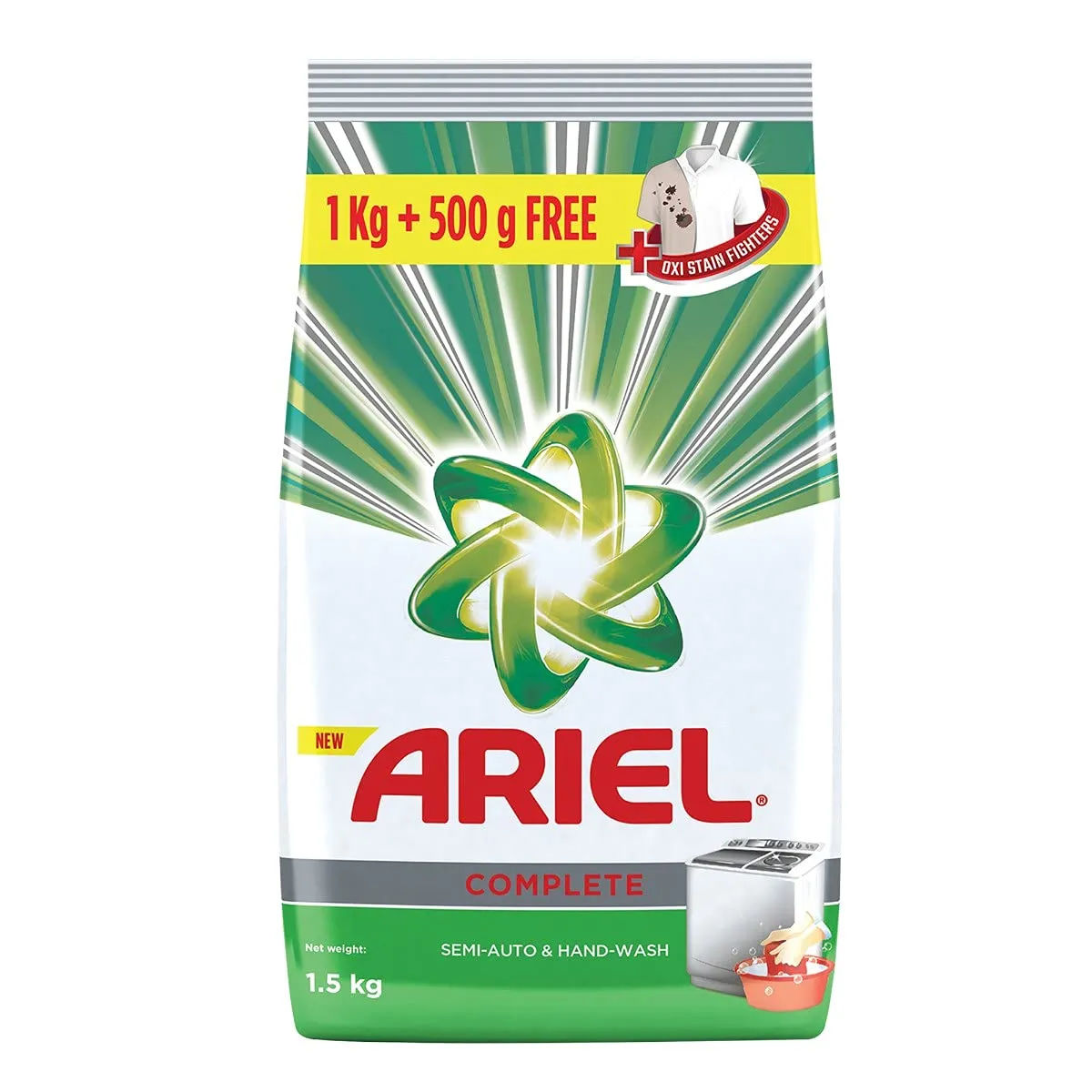 Ariel Complete Detergent Powder | Removes 100 Tough Stains in 1 wash 1500 g Combo