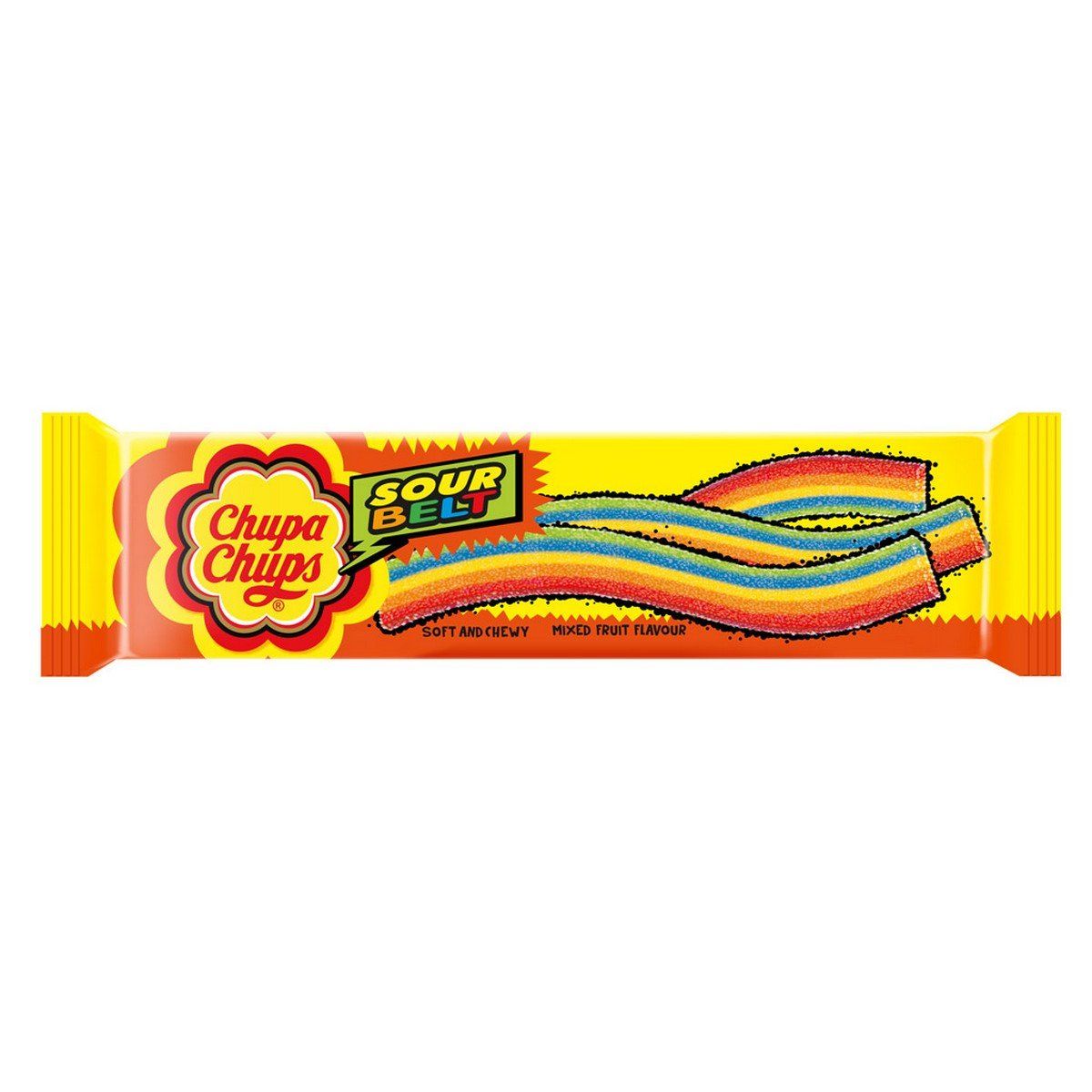 Chupa Chups Sour Belt Chewy Toffee Mixed Fruit Flavour