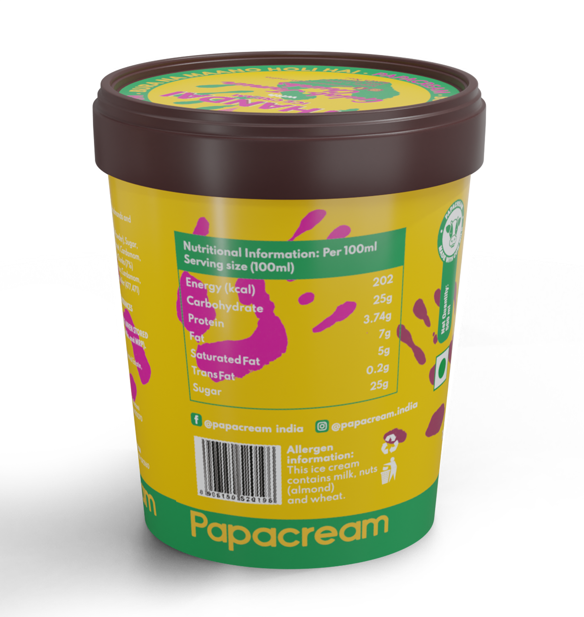 Papacream Thandai Ice Cream With Gulab Jamun Chunks