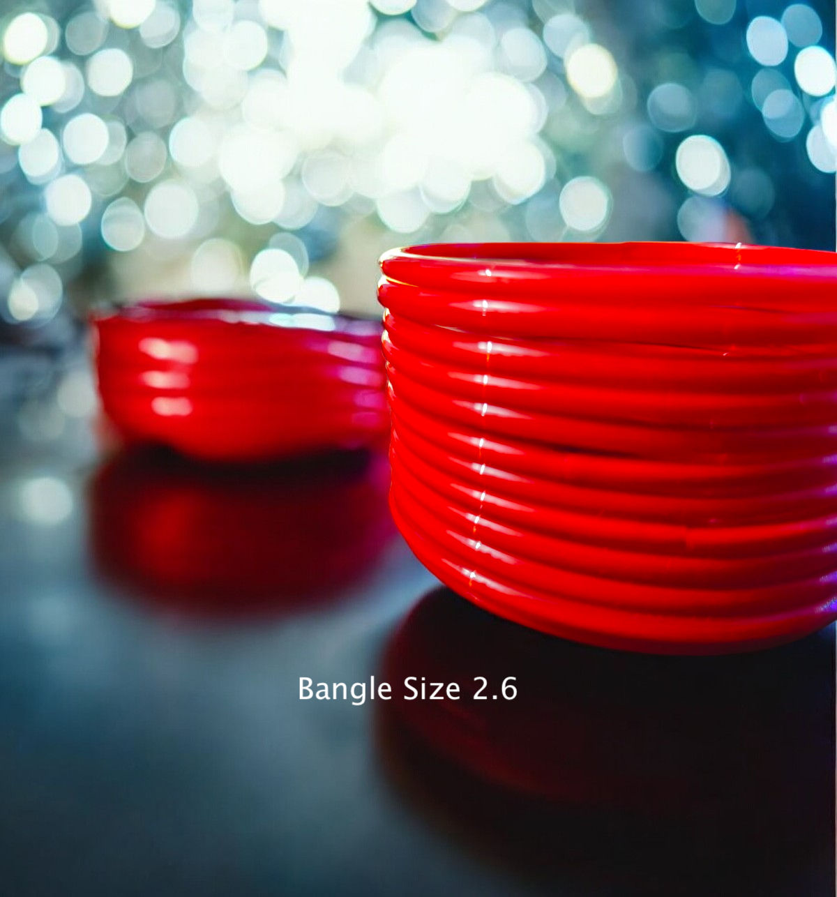 House Of Festivals Red Glass Bangles | Size 2.6 (Pack of 12)