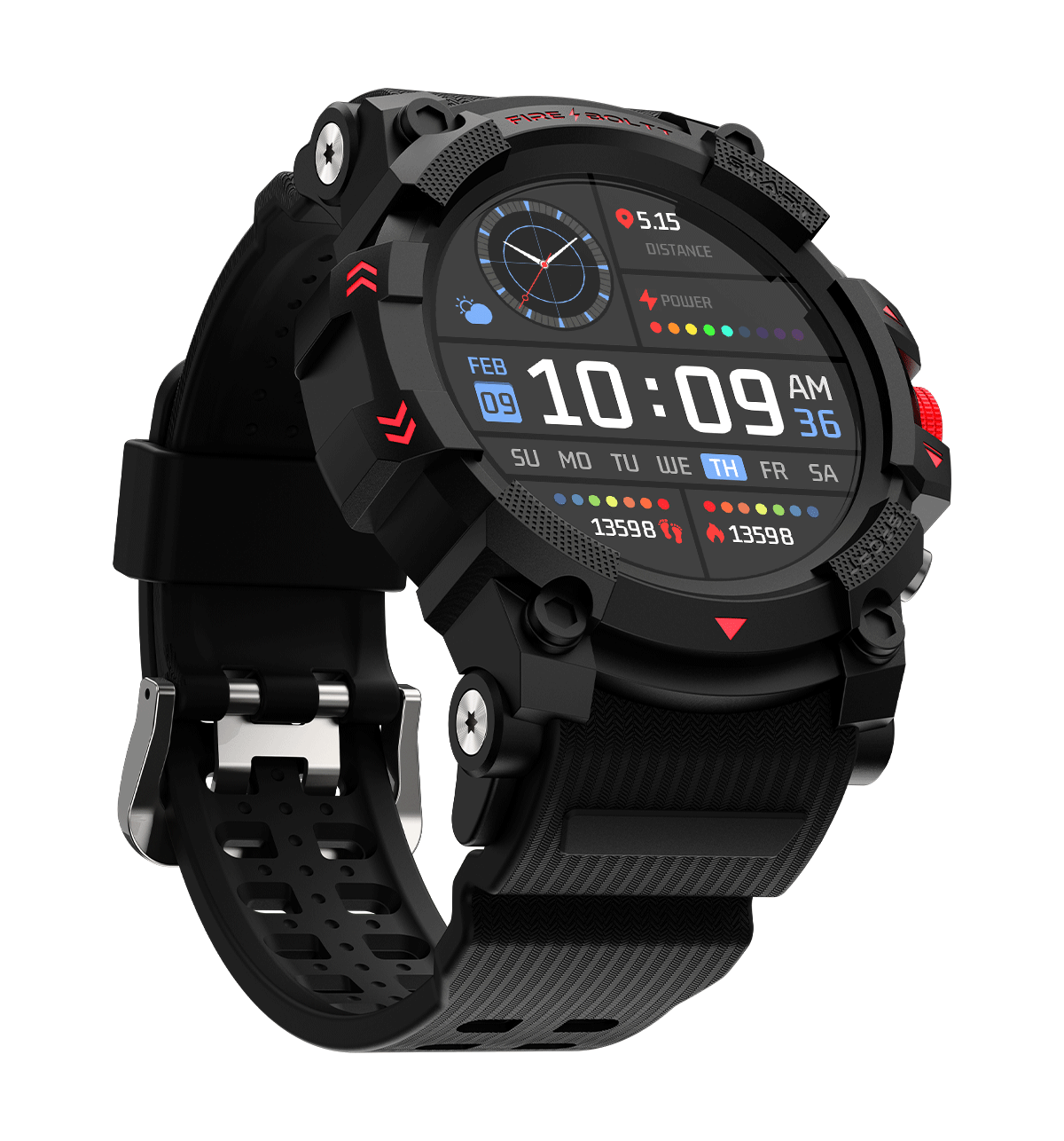 Fire-Boltt Expedition Smartwatch | 1.39" Display | BT Calling - Black