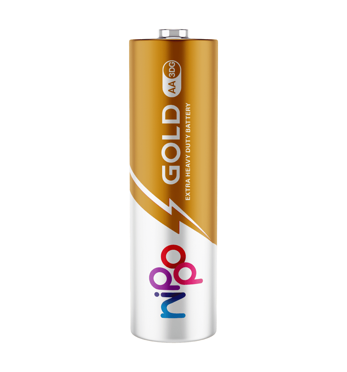 Nippo 3DG Gold AA Battery | 1.5 V | Leakproof | For Toys, Remotes, Clocks, Wireless Mouse - Pack of 10