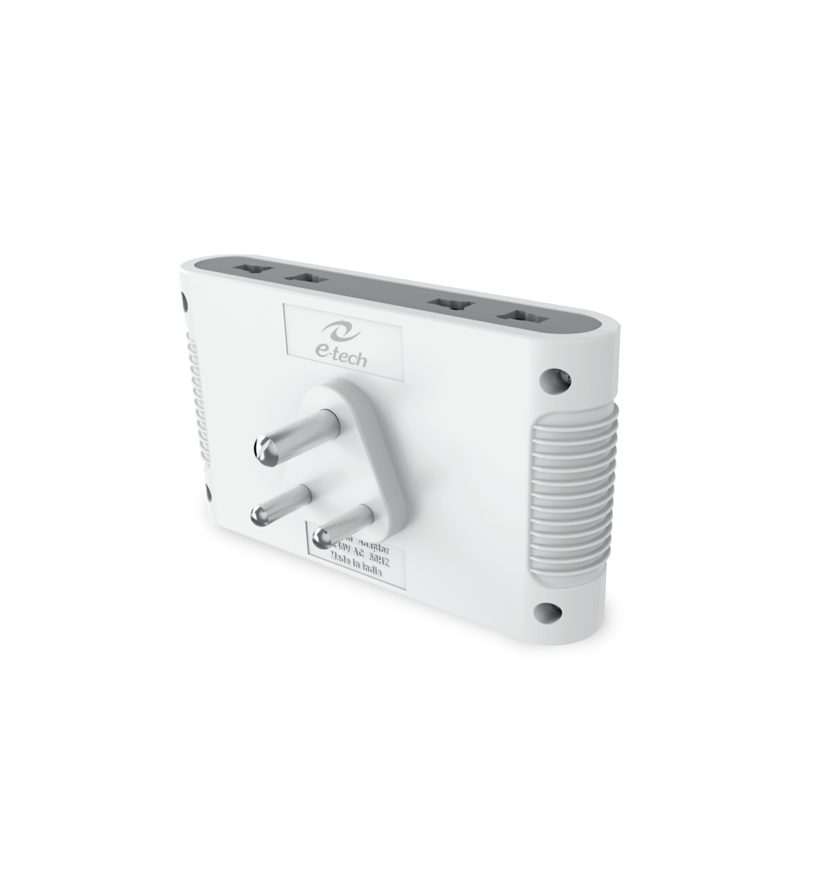 Etech Convio 4 Way Multi Plug With Two 3 Pin International Socket | 2 Pin Socket - Master Switch |