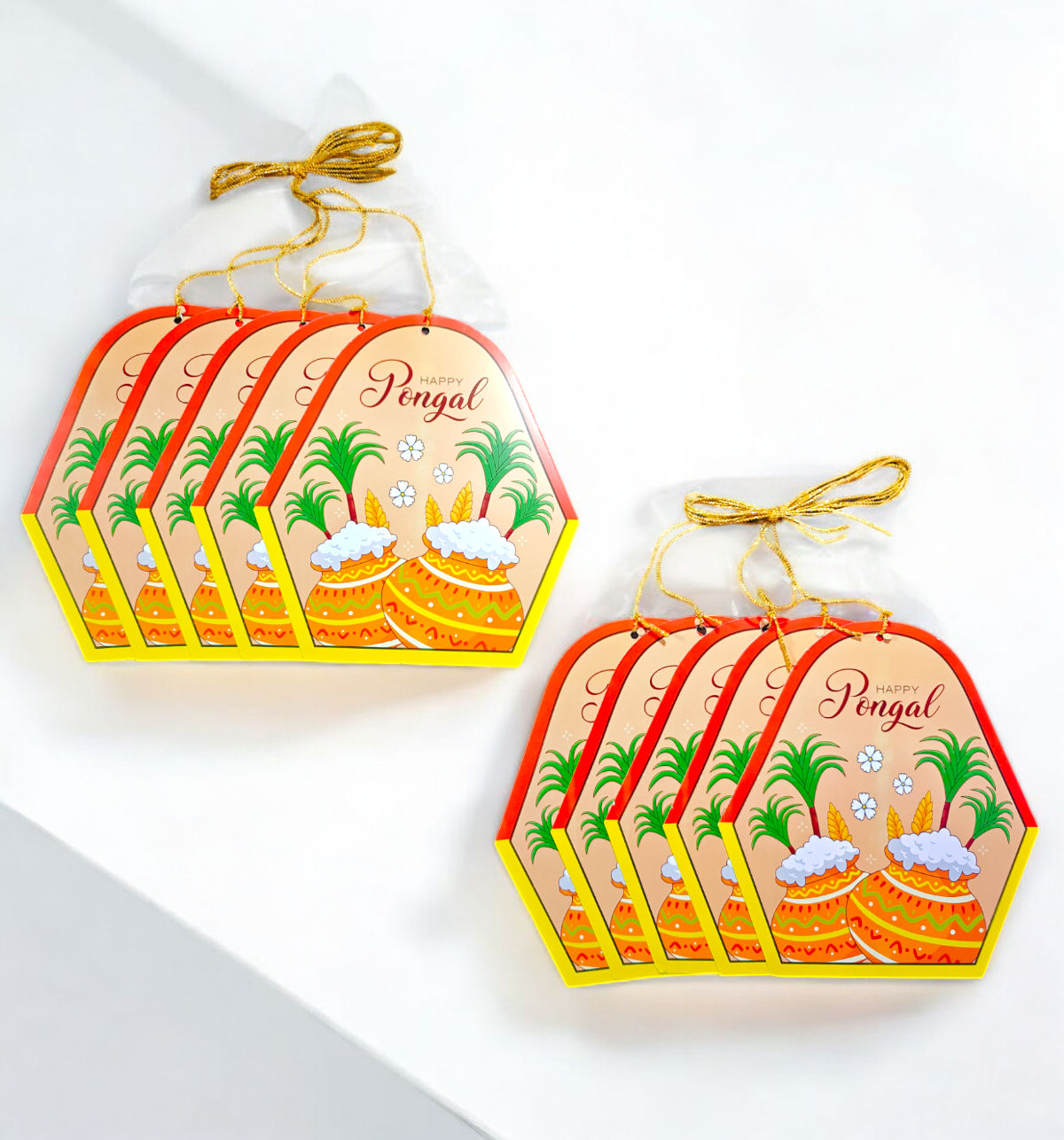 House Of Festivals | Happy Pongal - Paper Wall Hanging | Pack of 10