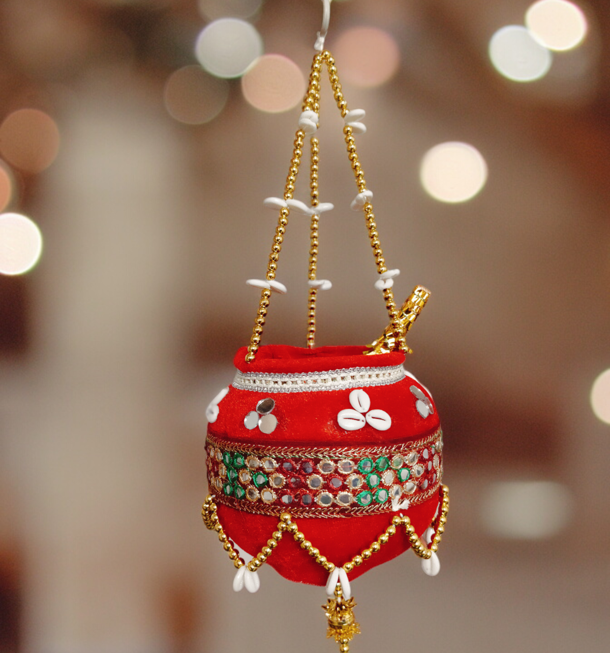 House Of Festivals Dahi Handi Matki | Made With Plastic & Velvet Fabricx