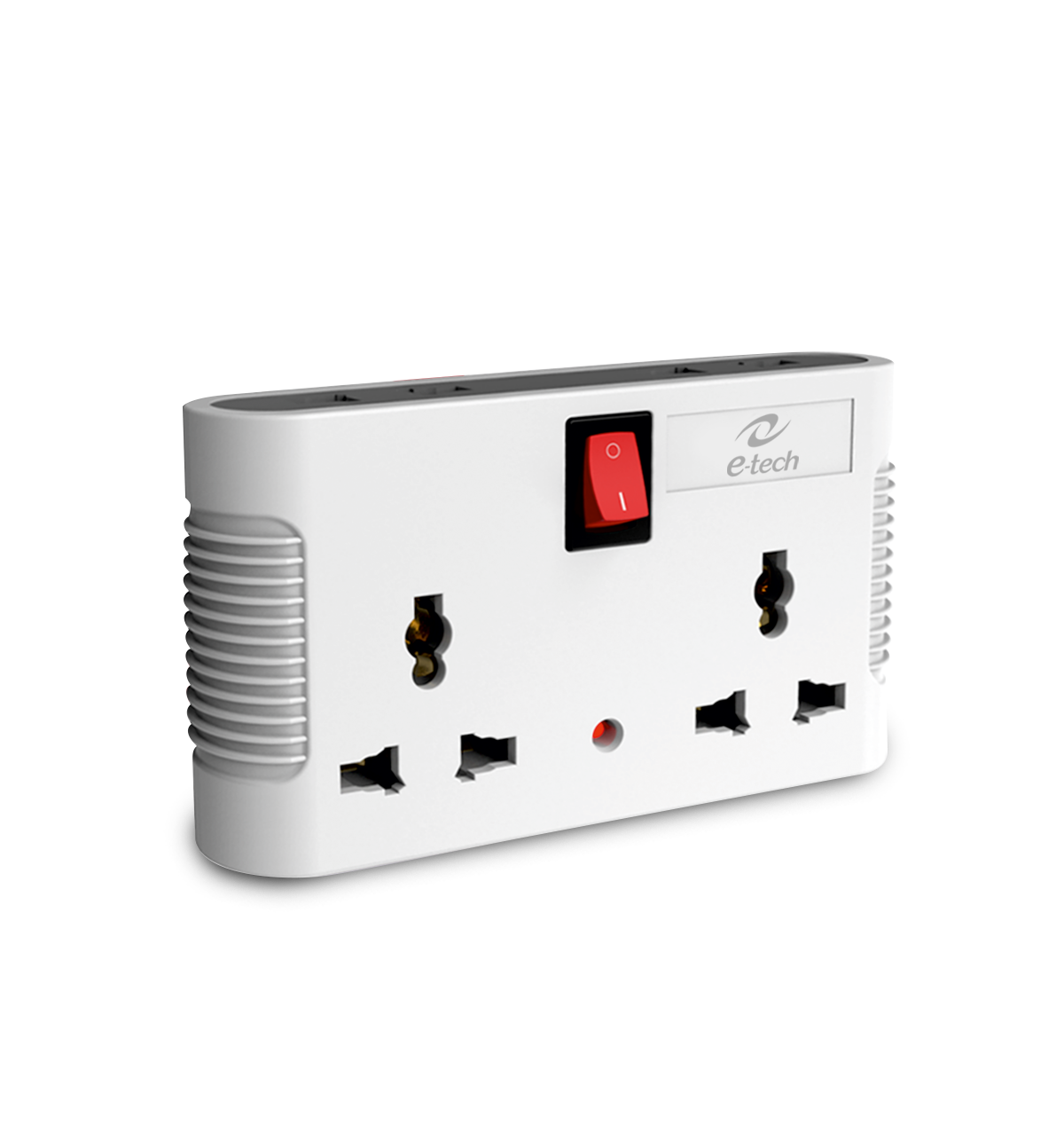 Etech Convio 4 Way Multi Plug With Two 3 Pin International Socket | 2 Pin Socket - Master Switch |