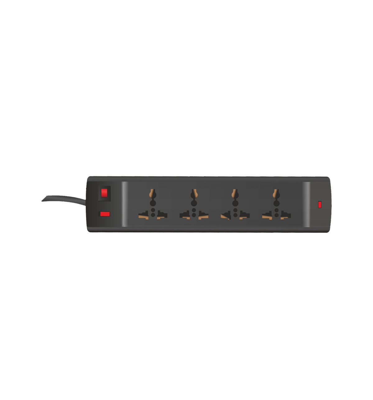 Etech Conqor 4+1 Spike Guard With Four International Socket | One Master Switch - LED Indicator