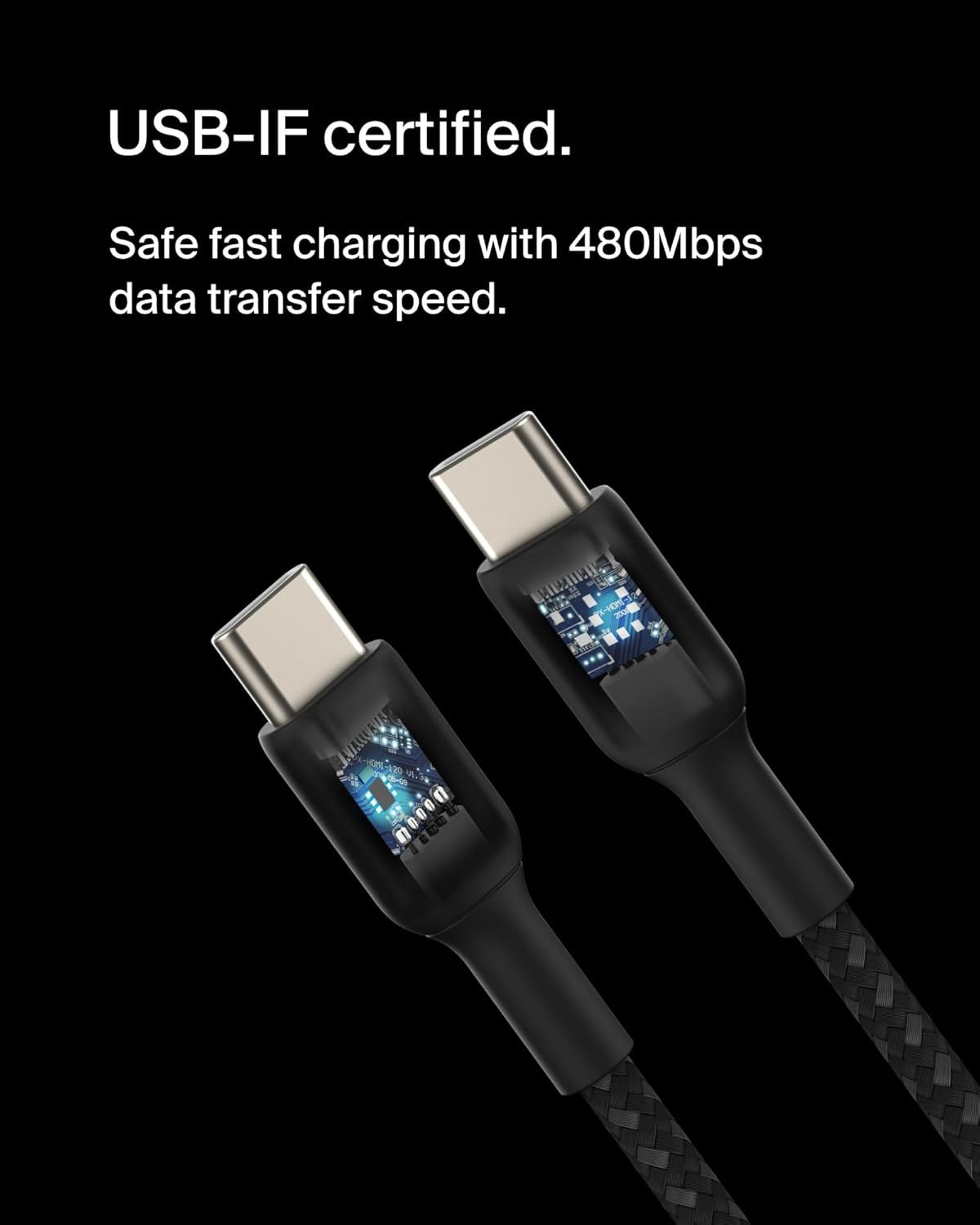 Belkin Braided USB-C To USB-C Cable | 1 m | Black