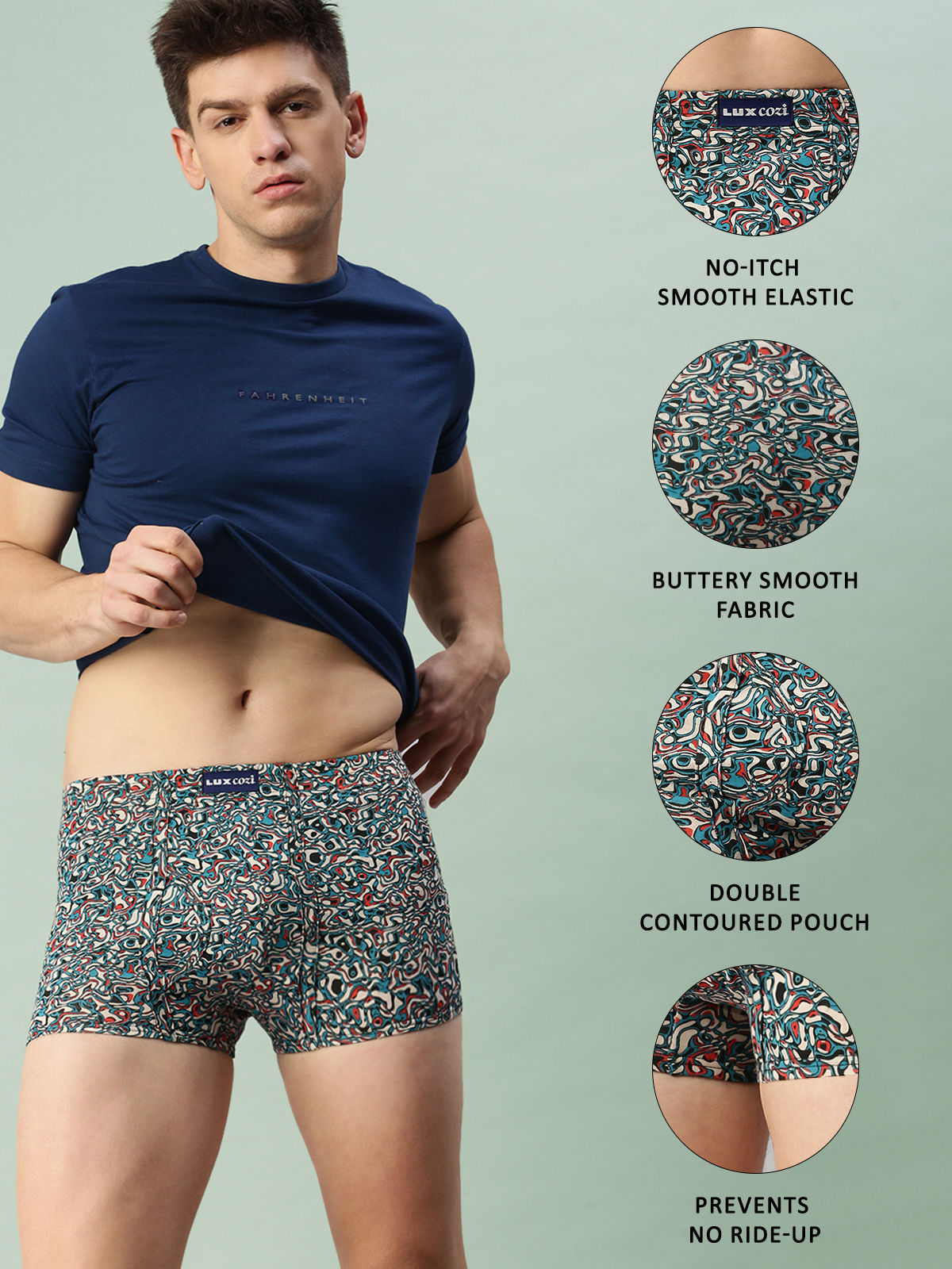 Lux Cozi Men's Printed Trunk | Assorted | 100 cm | Pack of 3
