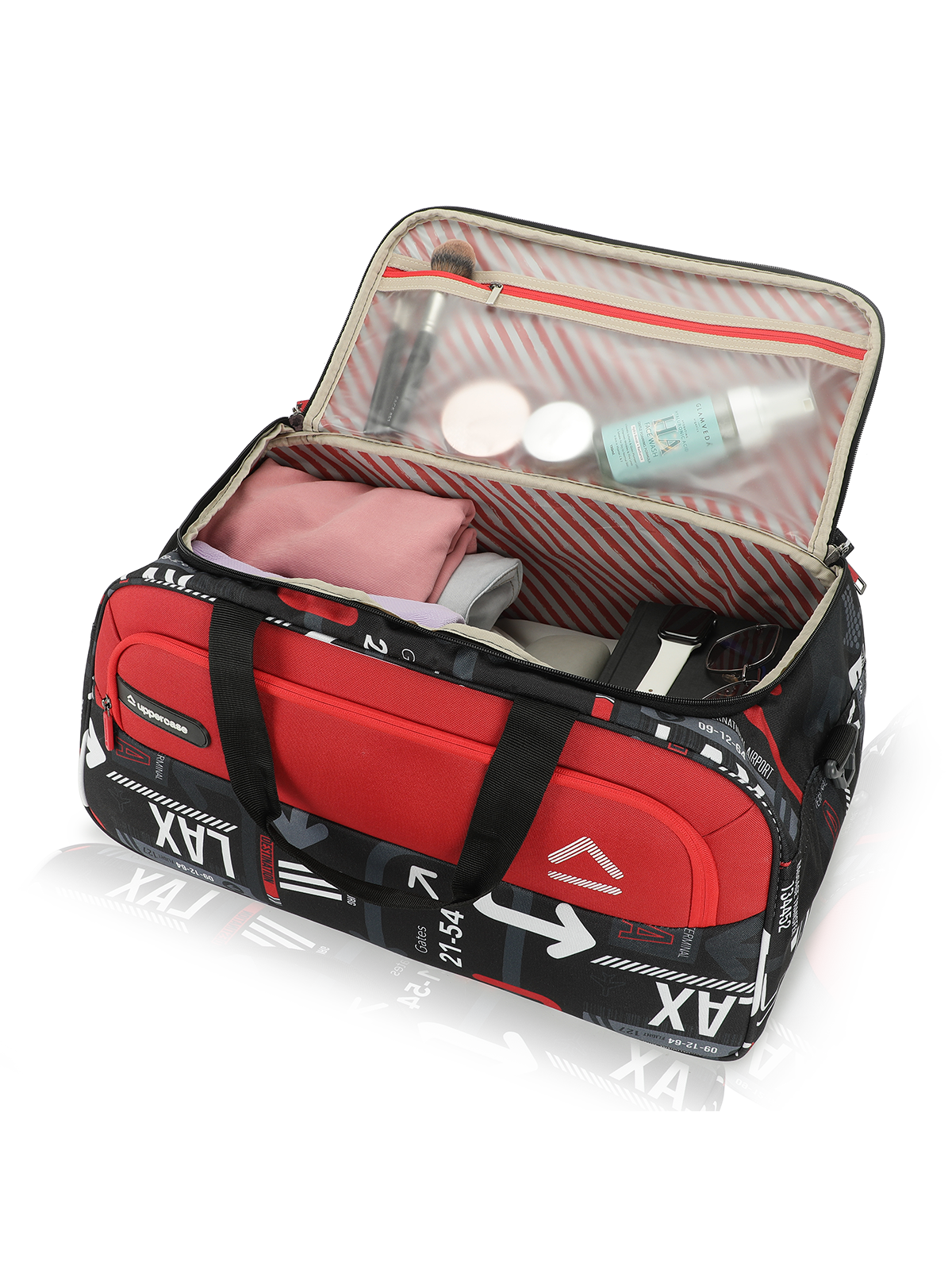 Uppercase Unisex Graphic Polyester 44 L Top Handle Duffle Bag | Red