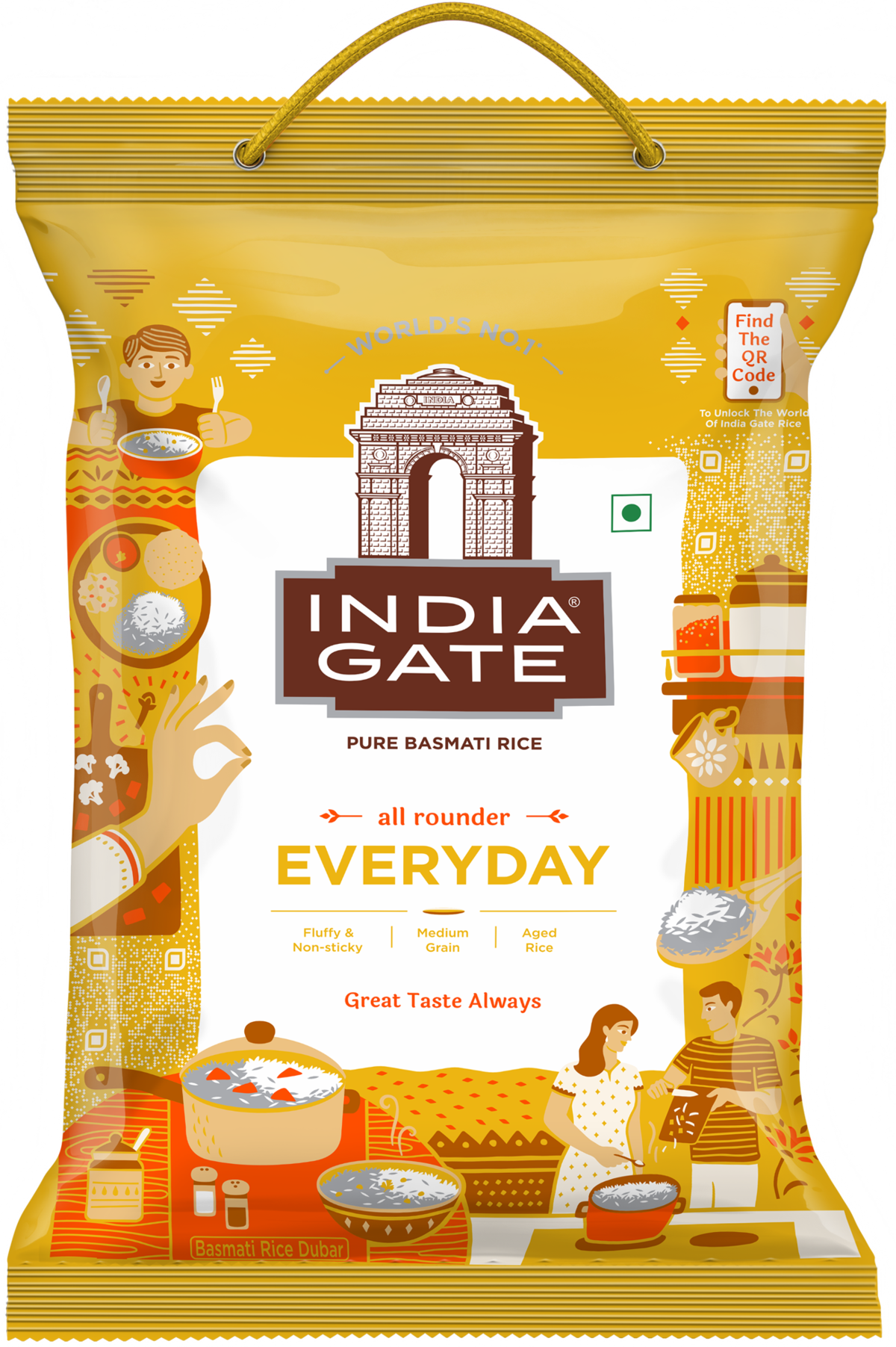 India Gate All Rounder Everyday Basmati Rice | Aged Rice | Fluffy and Non-Sticky