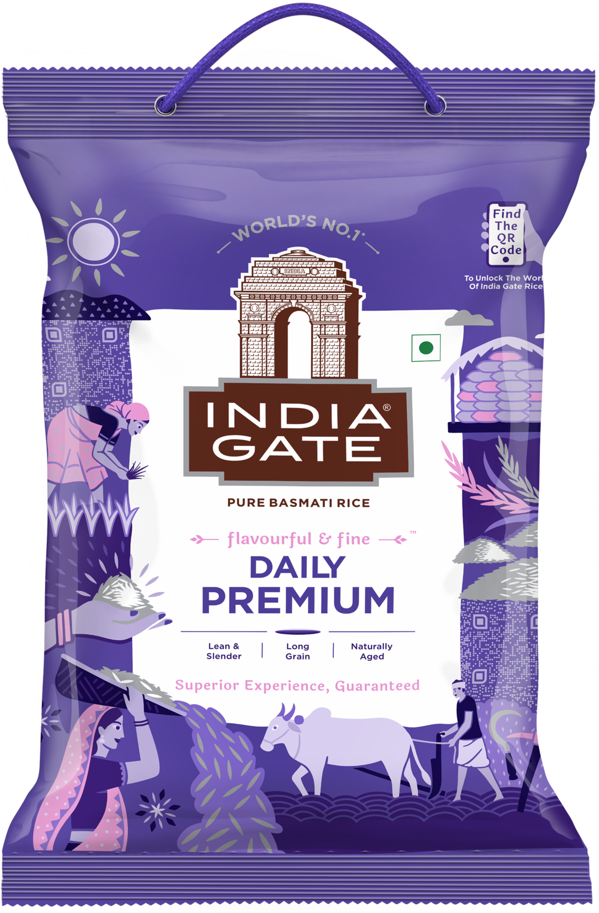India Gate Flavourful and Fine Daily Premium Basmati Rice | Long and Slender Grains