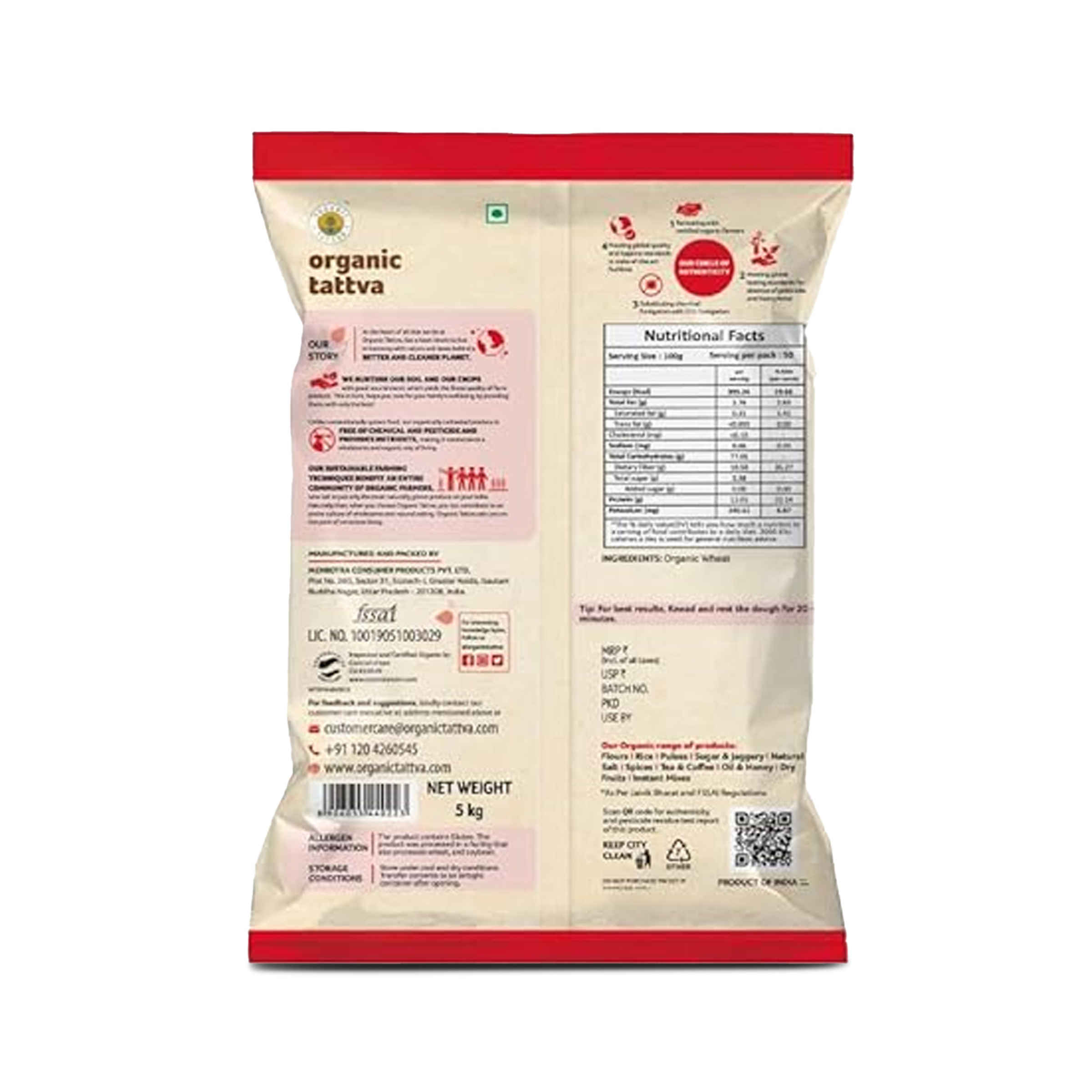 Organic Tattva Whole Wheat Flour | Chakki Atta | 0% Maida - Image 3