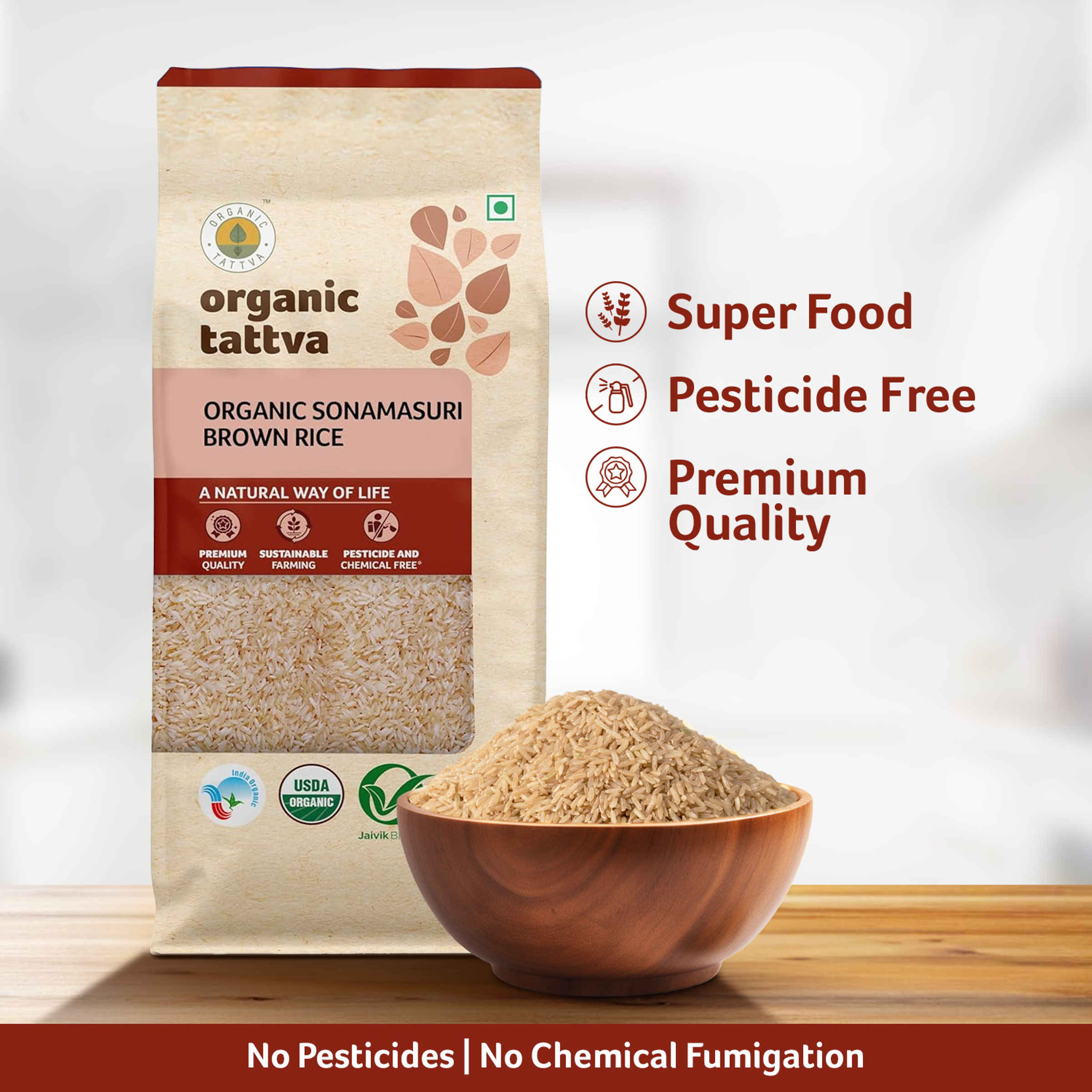 Organic Tattva Sonamasuri Rice Brown - Image 7