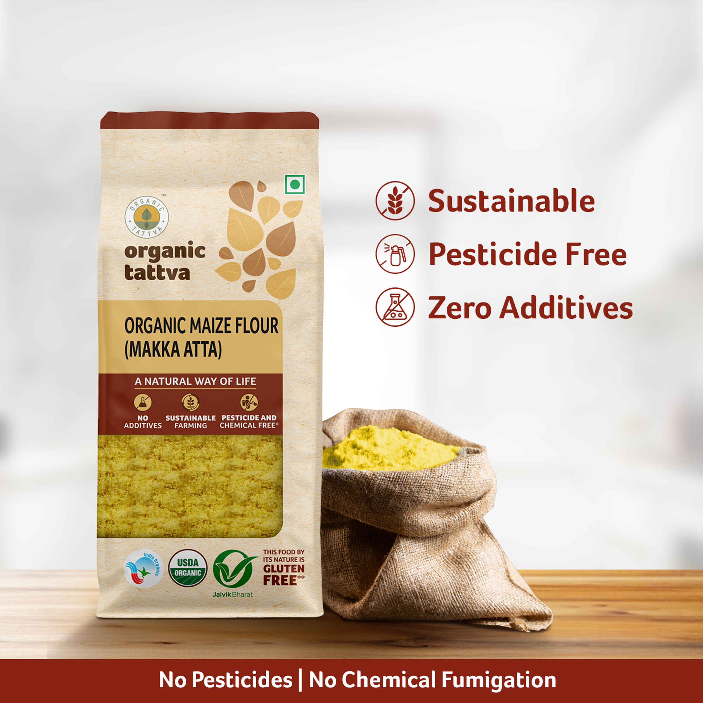 Organic Tattva Makki Atta/ Maize Flour - Image 6