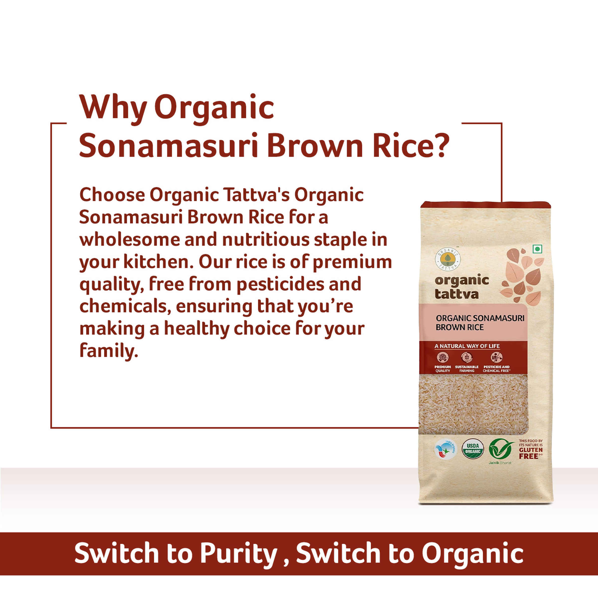 Organic Tattva Sonamasuri Rice Brown - Image 10