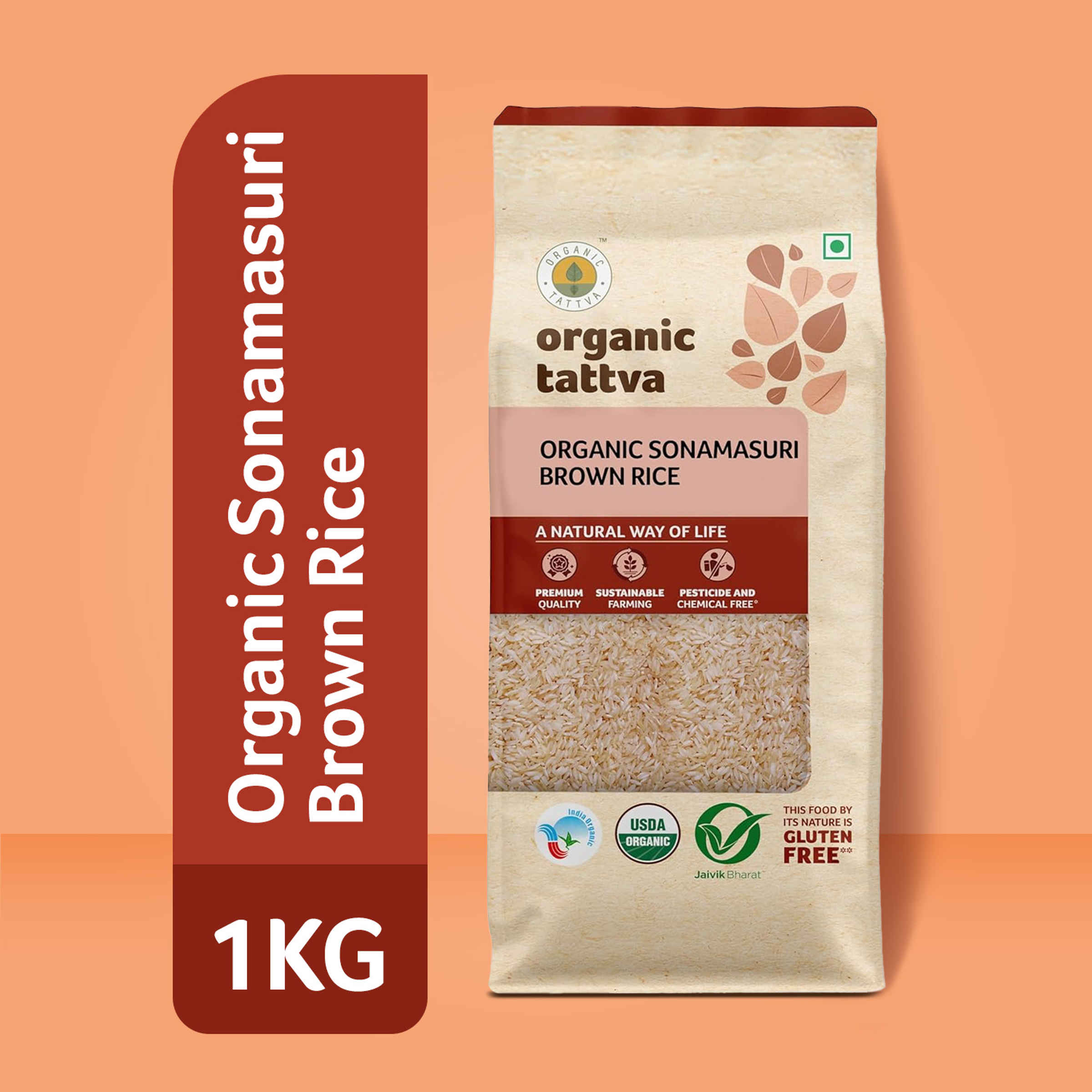 Organic Tattva Sonamasuri Rice Brown - Image 9