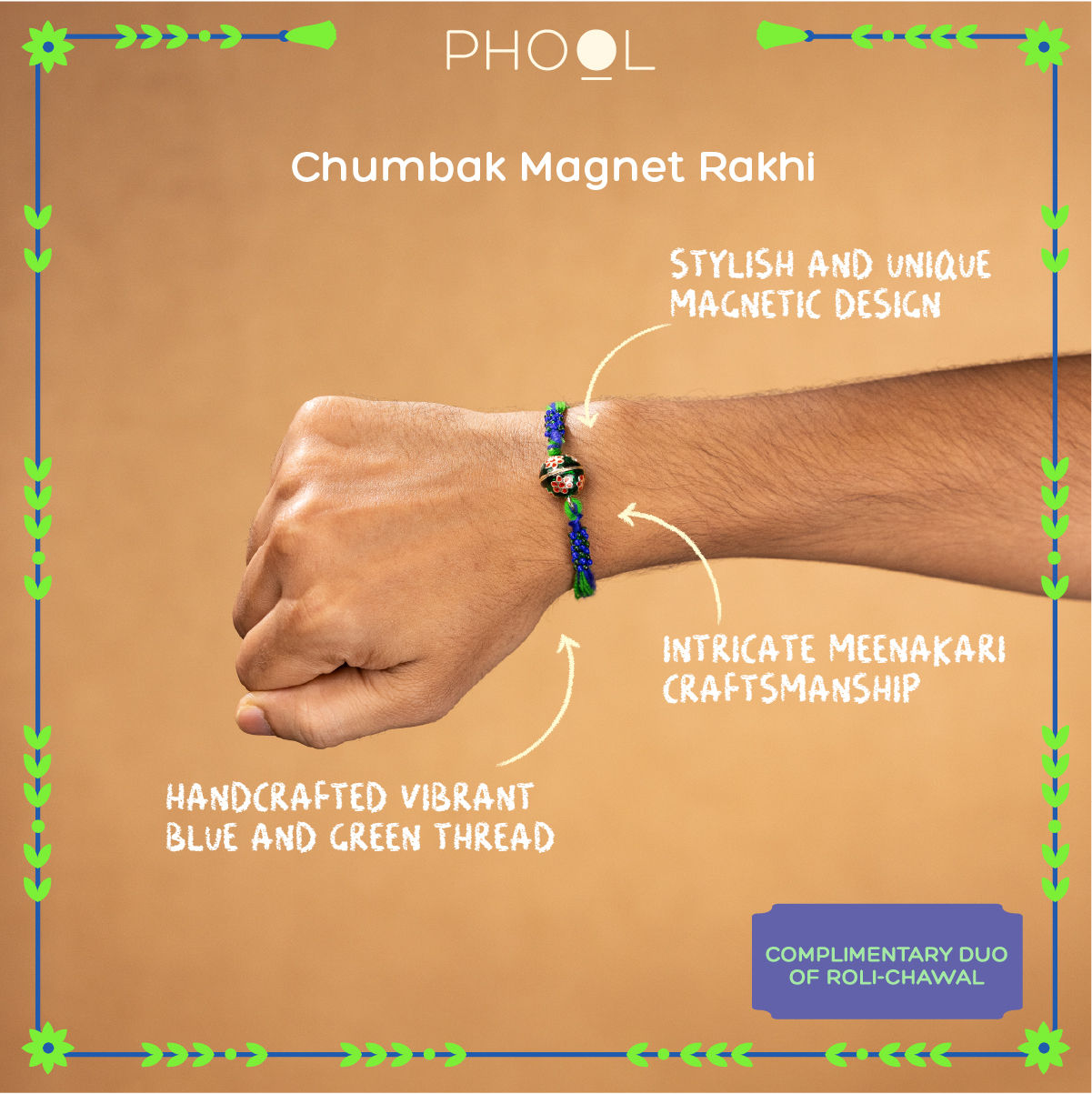Phool Chumbak Magnet Rakhi - Unique and Fun