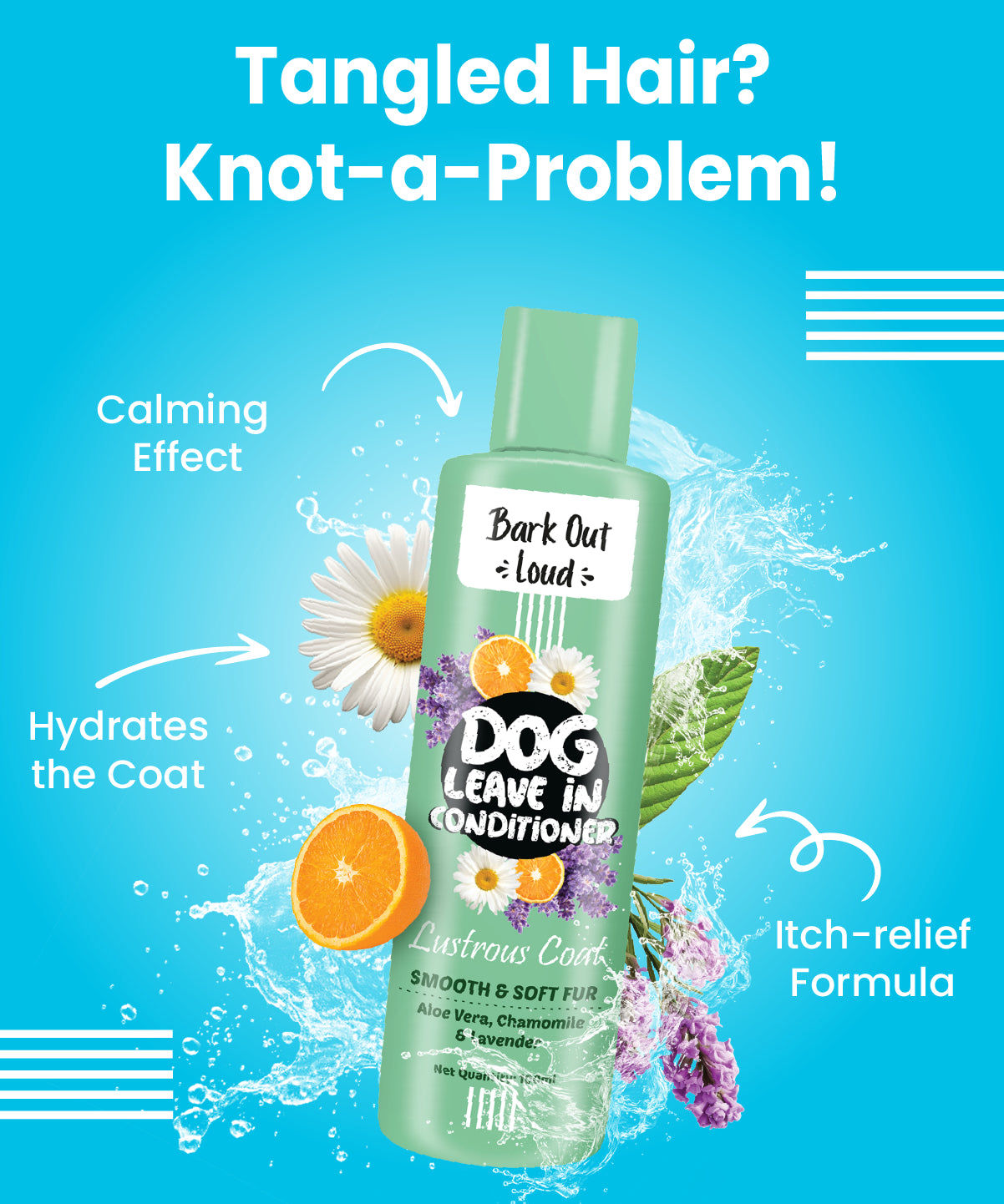 Bark Out Loud Dog Leave-In Conditioner for Soft, Shiny | Tangle-Free Coat with Frizz Control