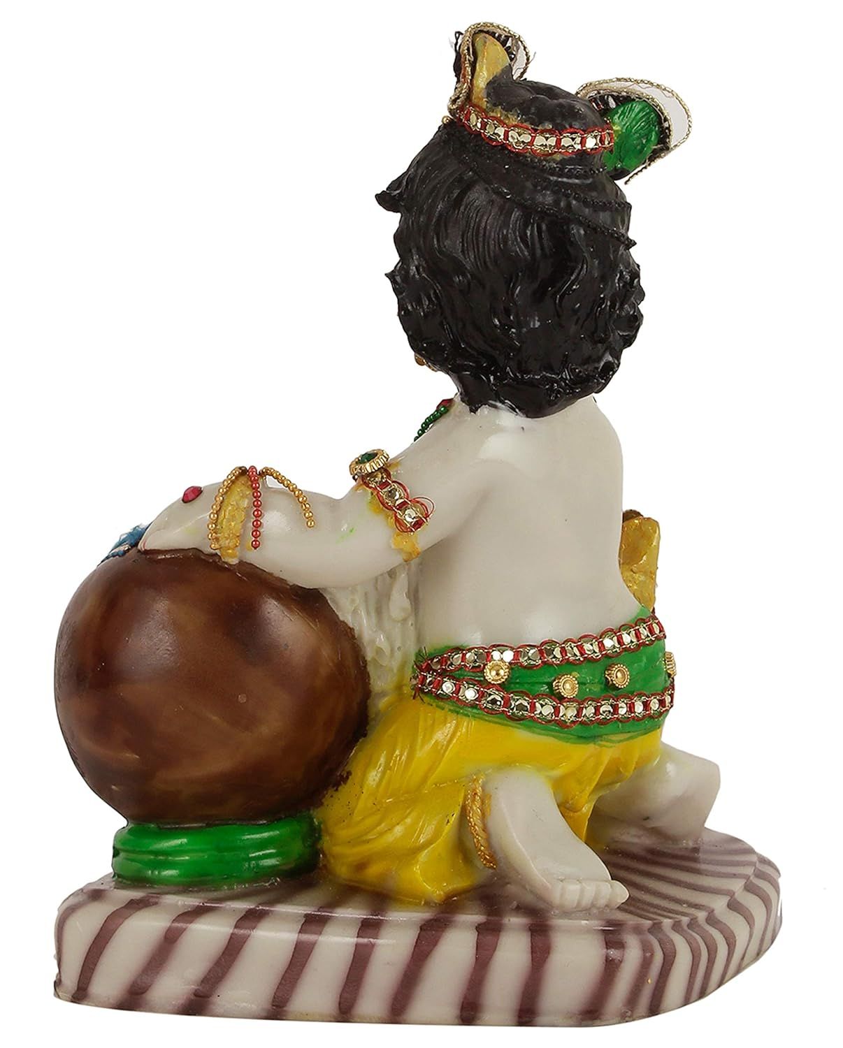 Tied Ribbons Lord Krishna Makhan Chor Idol Statue Showpiece
